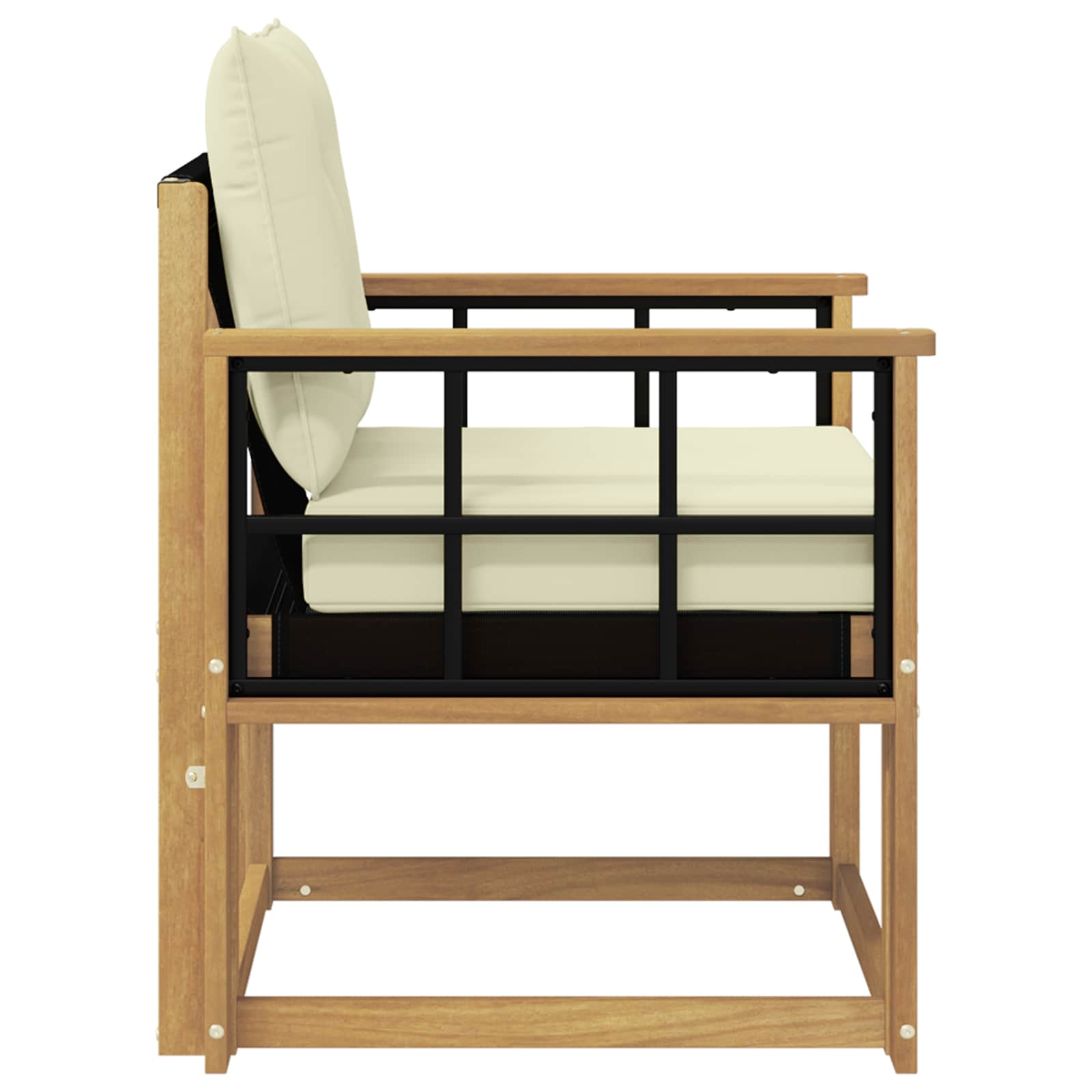 Tuinbank Massief Acaciahout en Textilene Wit image 6