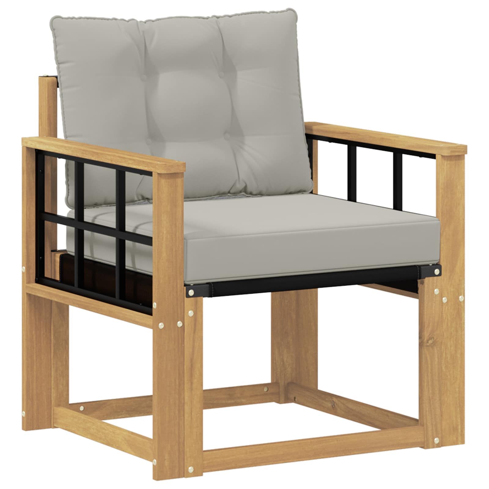 Tuinbank Massief Acaciahout en Textilene Wit image 2