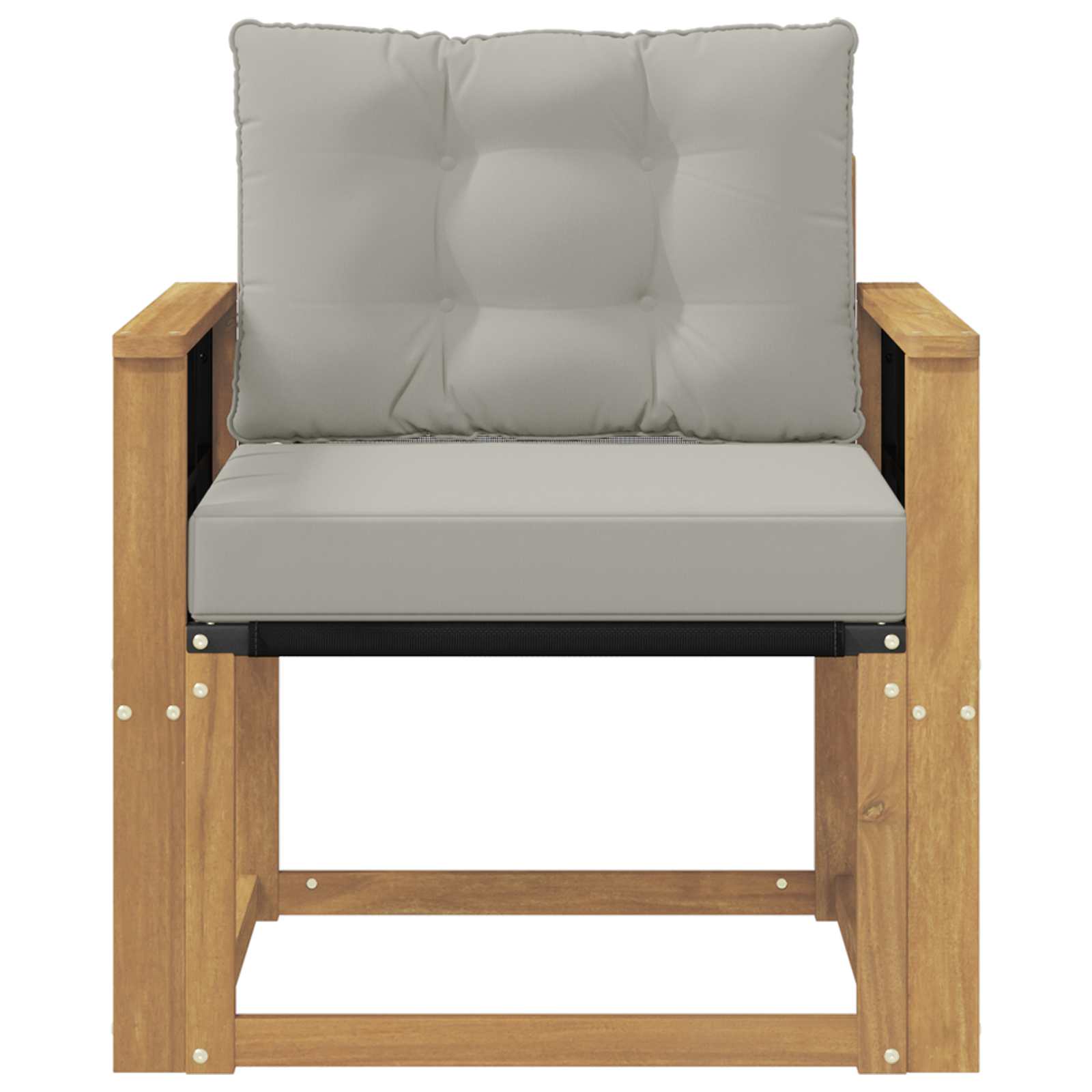 Tuinbank Massief Acaciahout en Textilene Wit image 5