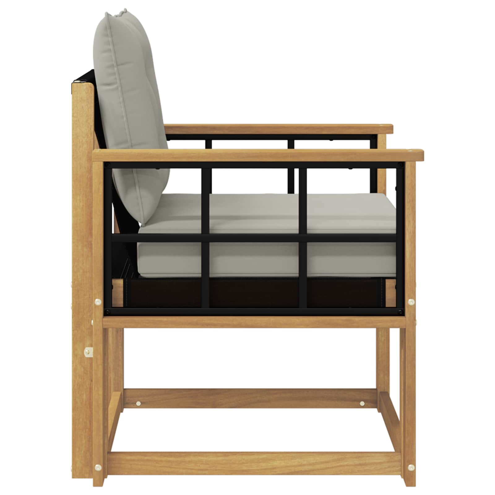 Tuinbank Massief Acaciahout en Textilene Wit image 6