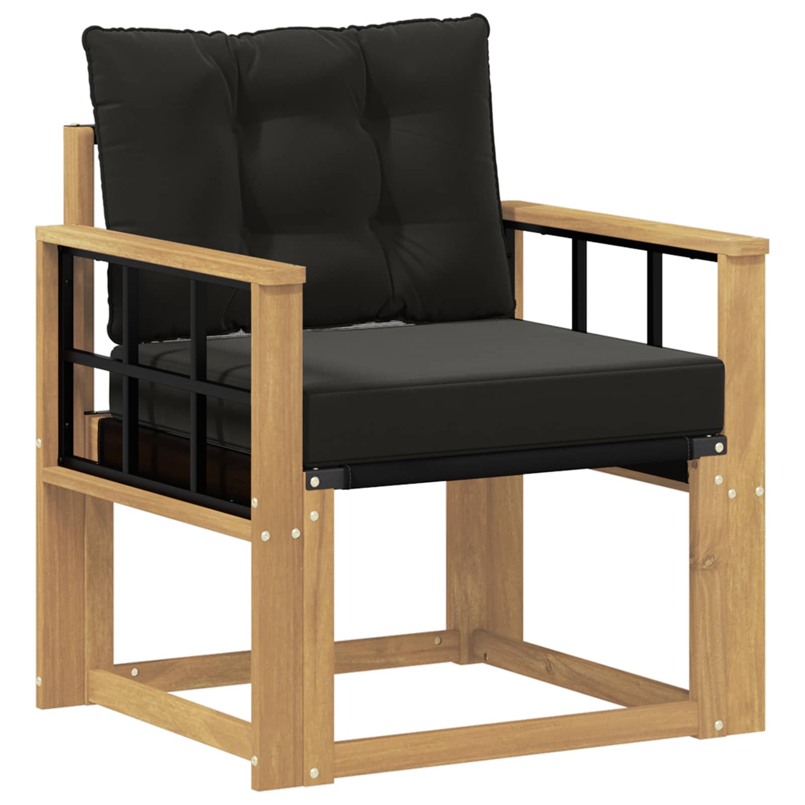 Tuinbank Massief Acaciahout en Textilene Wit image 2