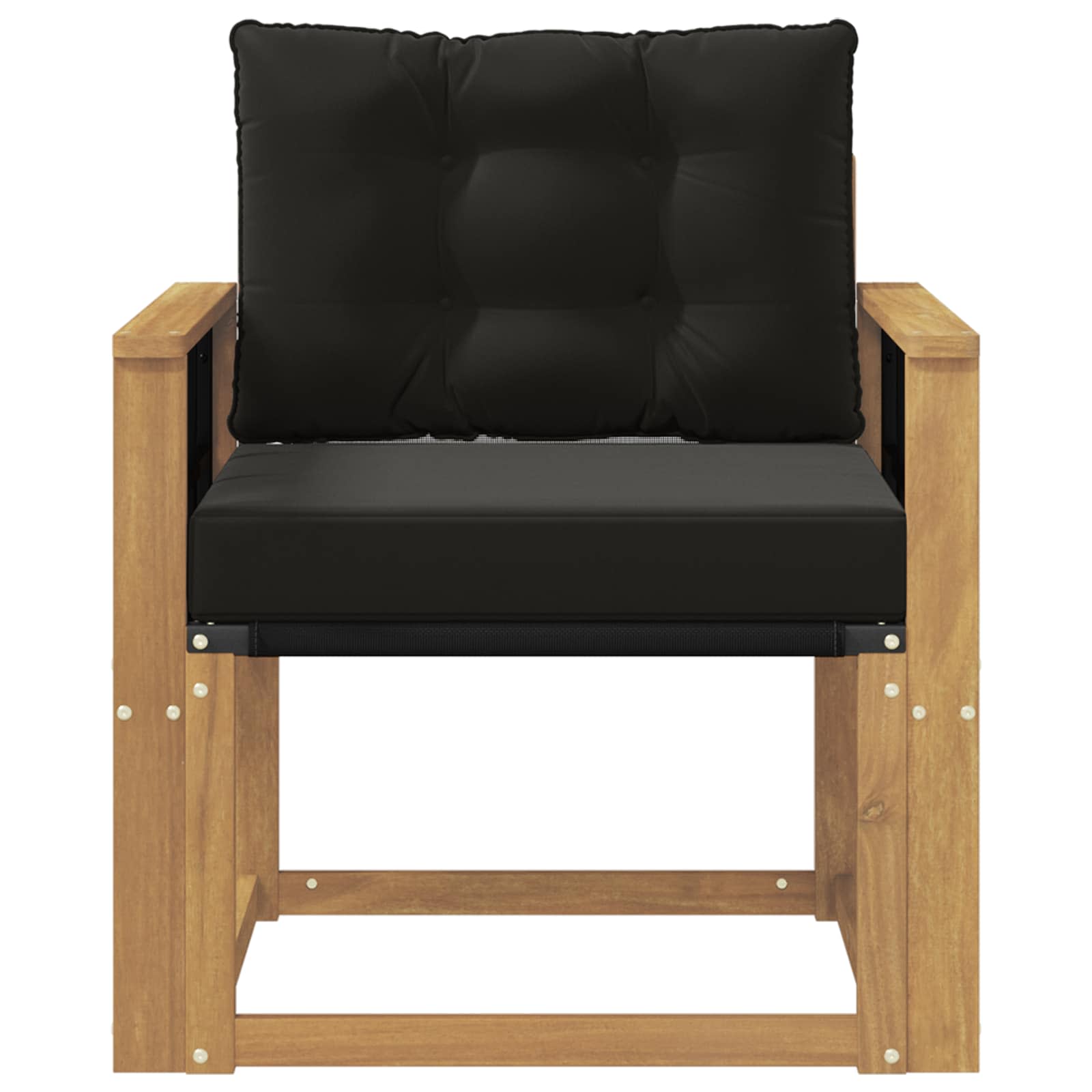 Tuinbank Massief Acaciahout en Textilene Wit image 5