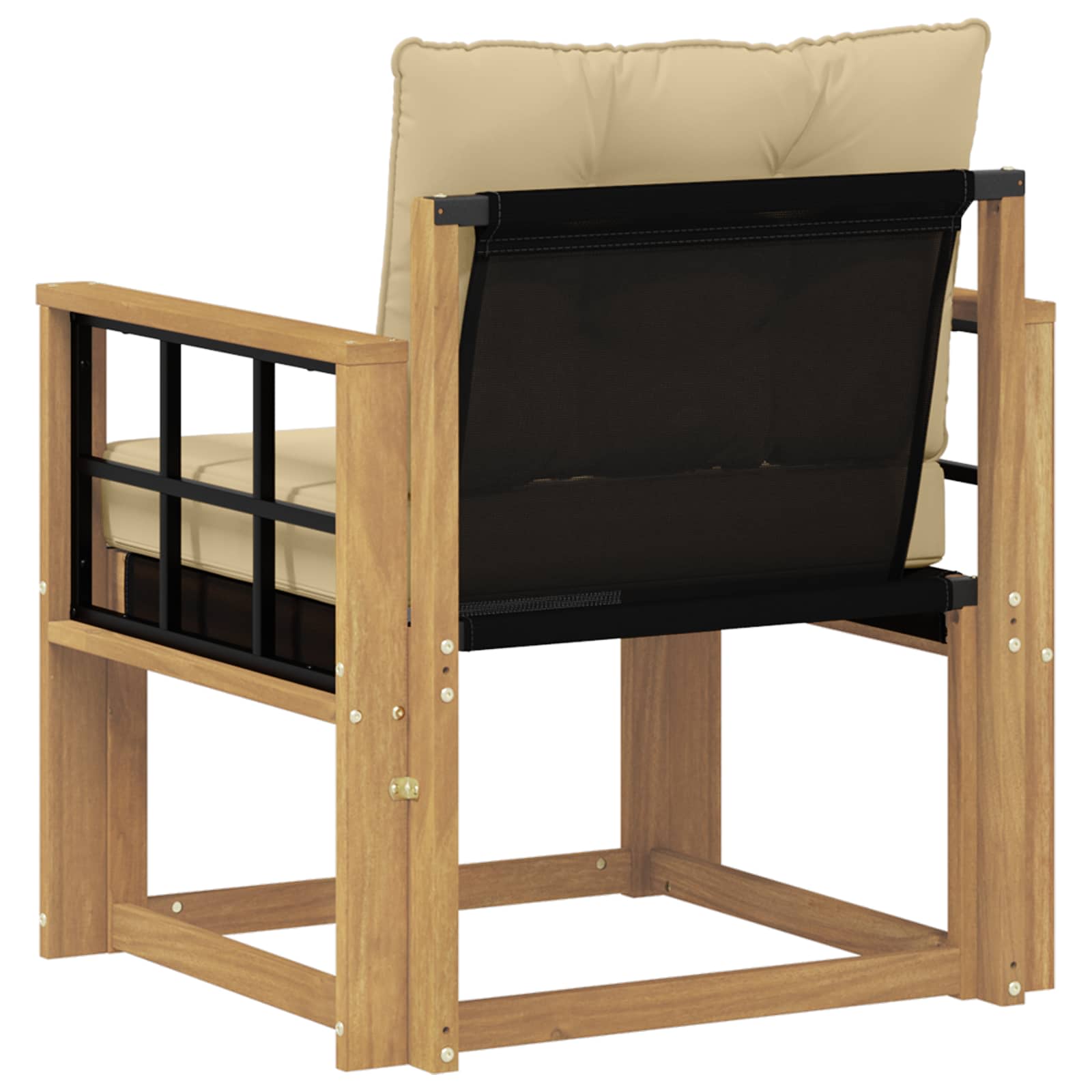 Tuinbank Massief Acaciahout en Textilene Wit image 7