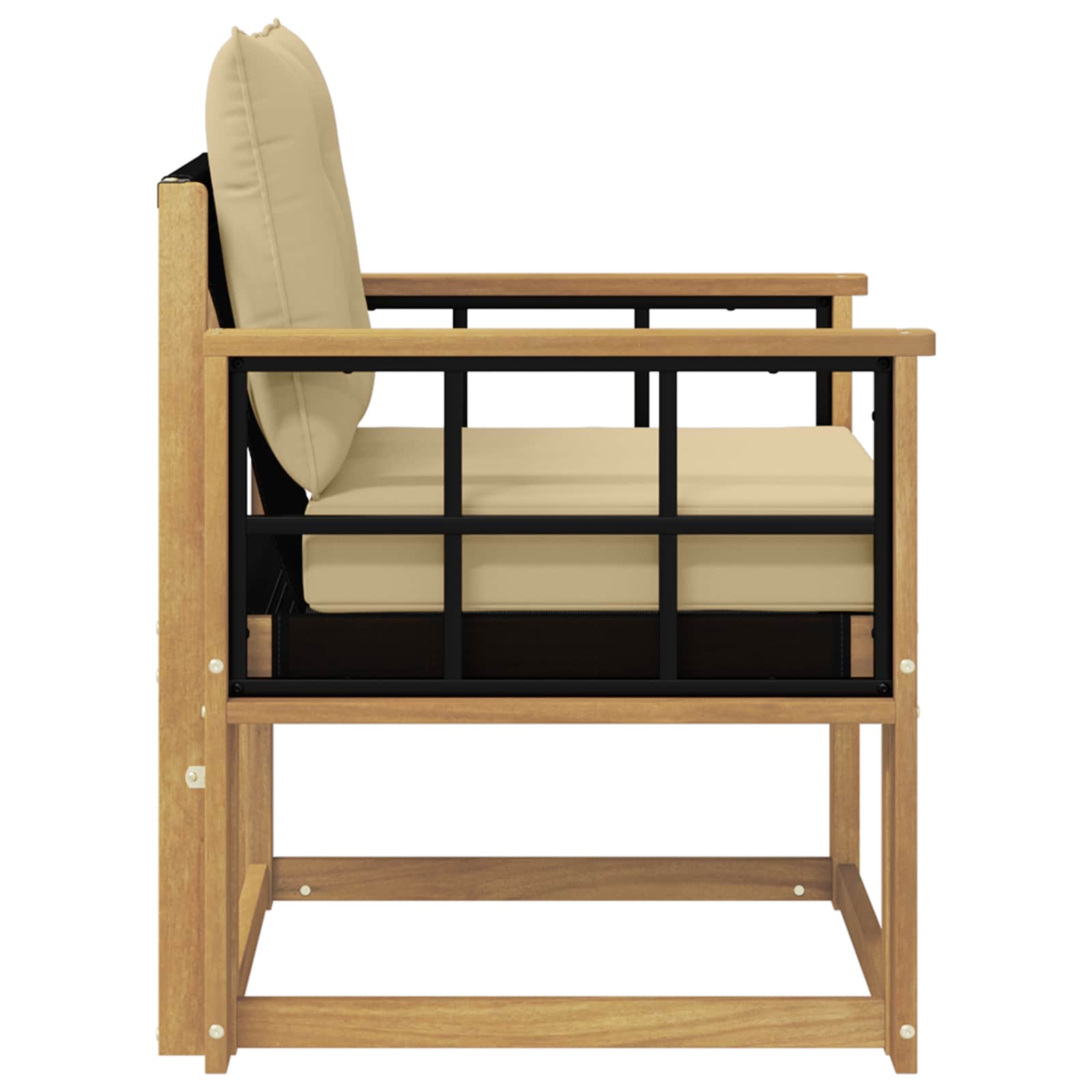 Tuinbank Massief Acaciahout en Textilene Wit image 6