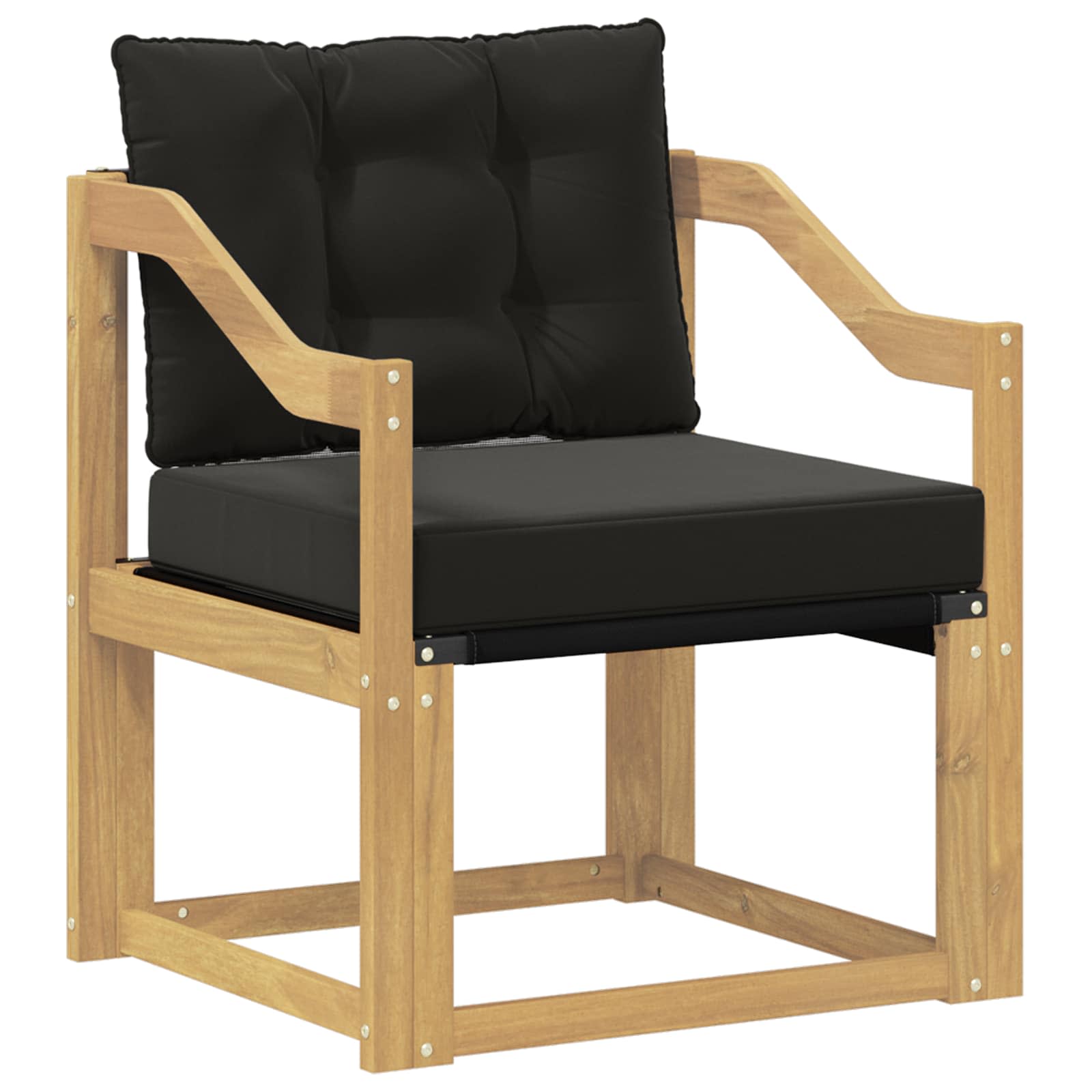 Tuinbank Massief Acaciahout en Textilene Wit image 2