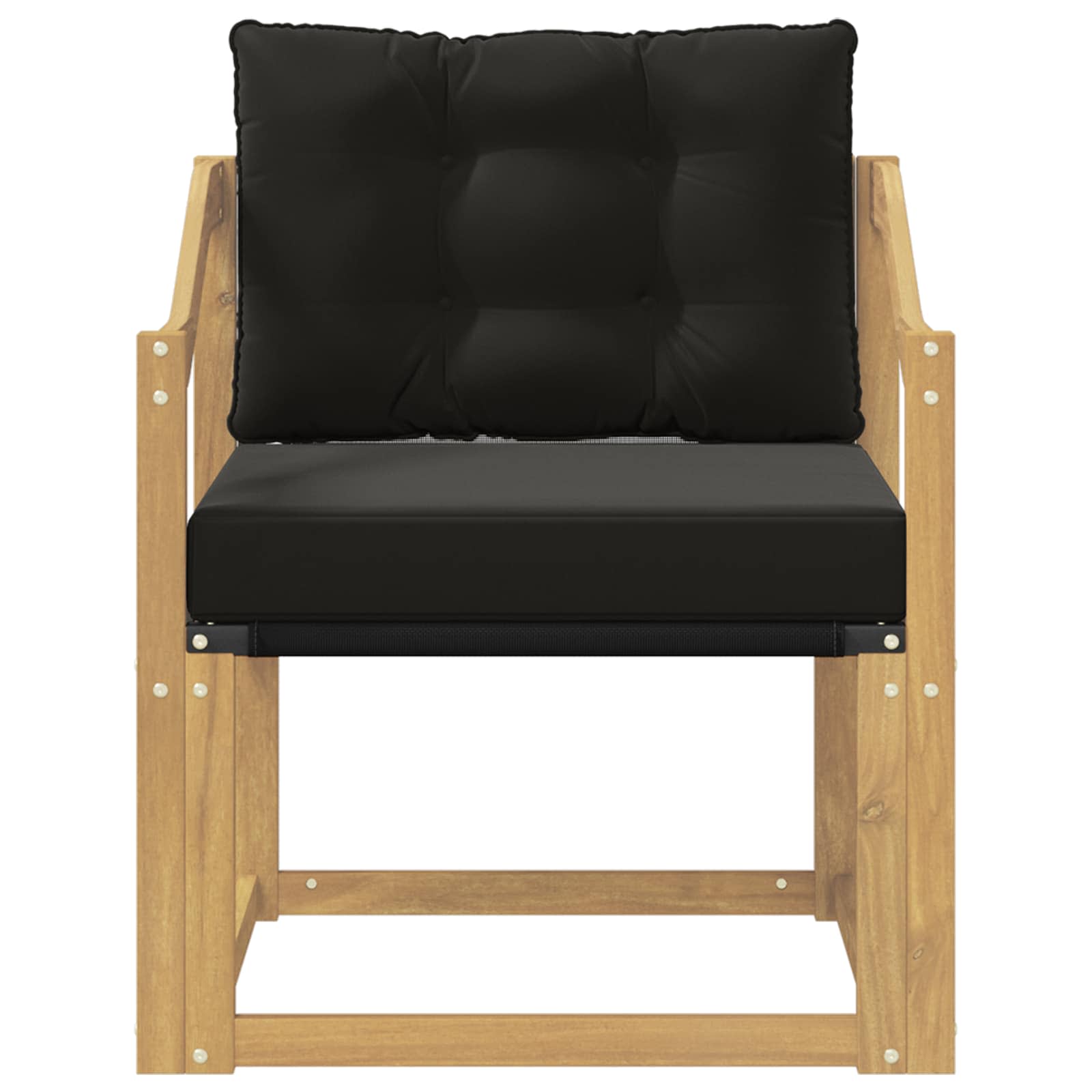 Tuinbank Massief Acaciahout en Textilene Wit image 5