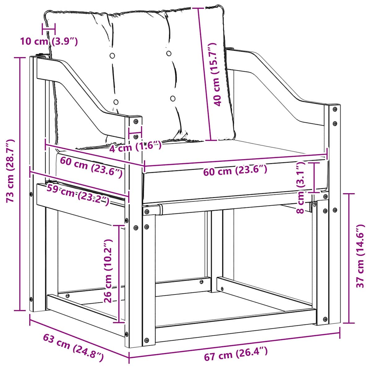 Udendørs sofa Massivt Akacietræ - Billede 9