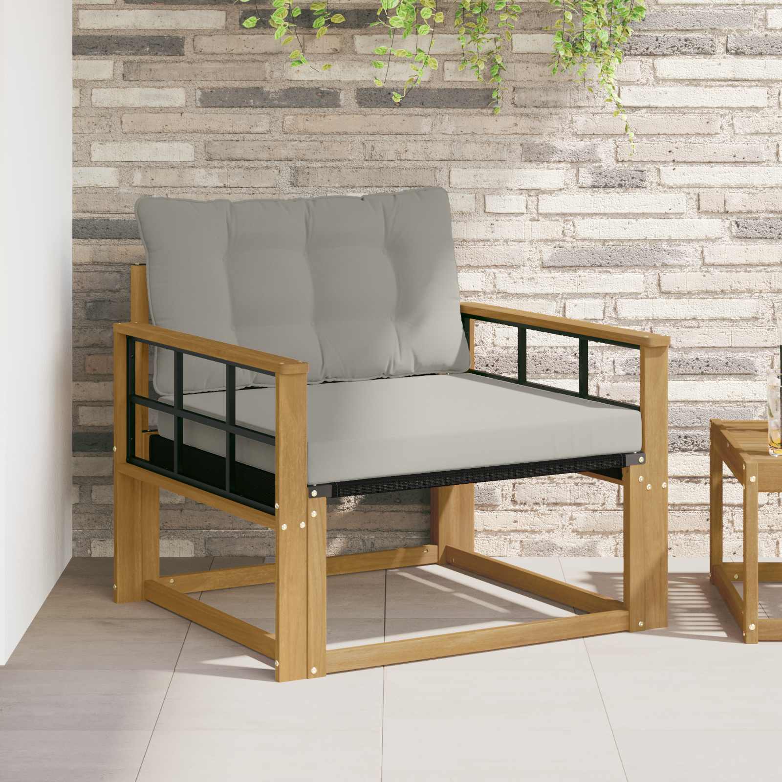 vidaXL Set de canapele de exterior Lemn solid de Acacia și Textilene