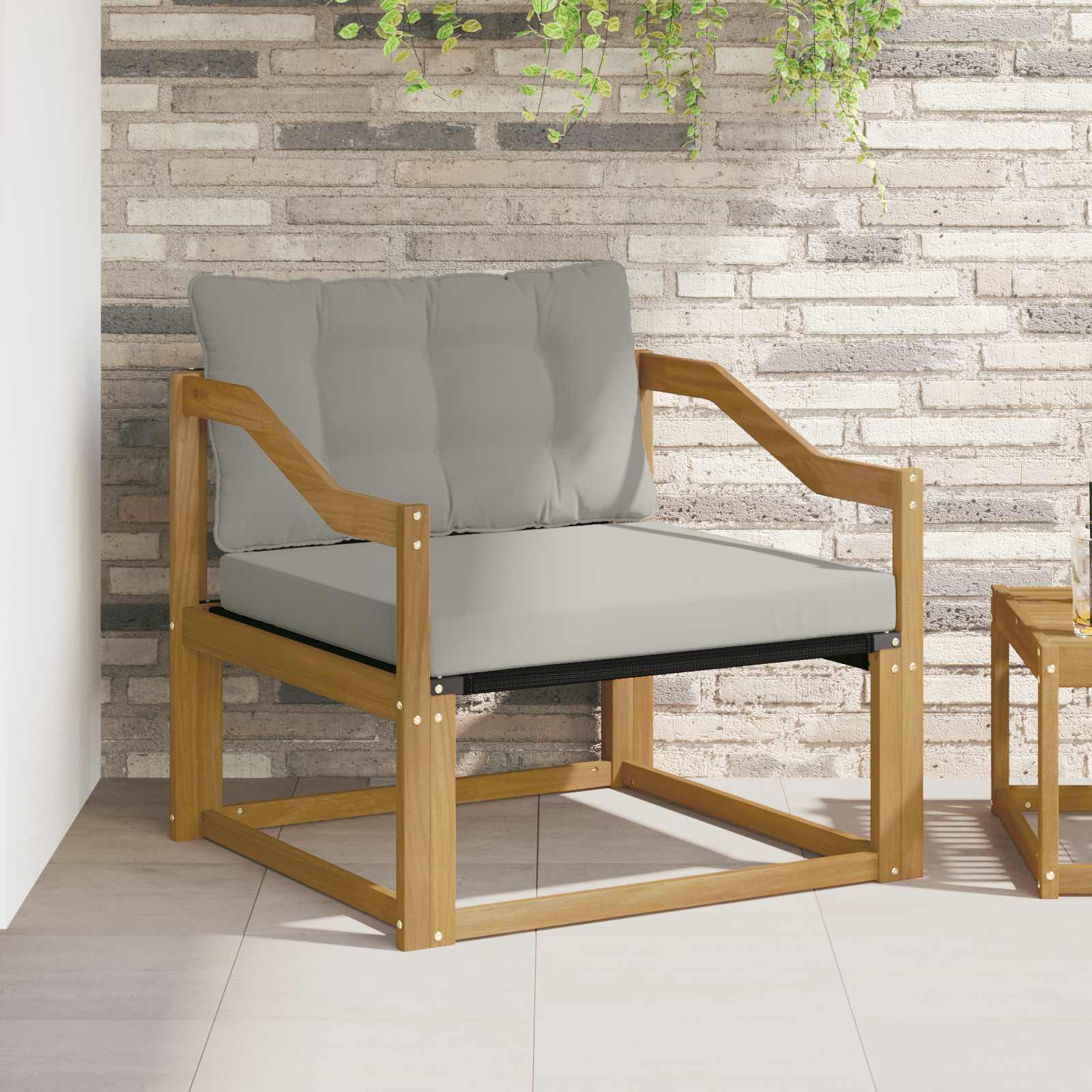 vidaXL Set de canapele de exterior Lemn solid de Acacia și Textilene