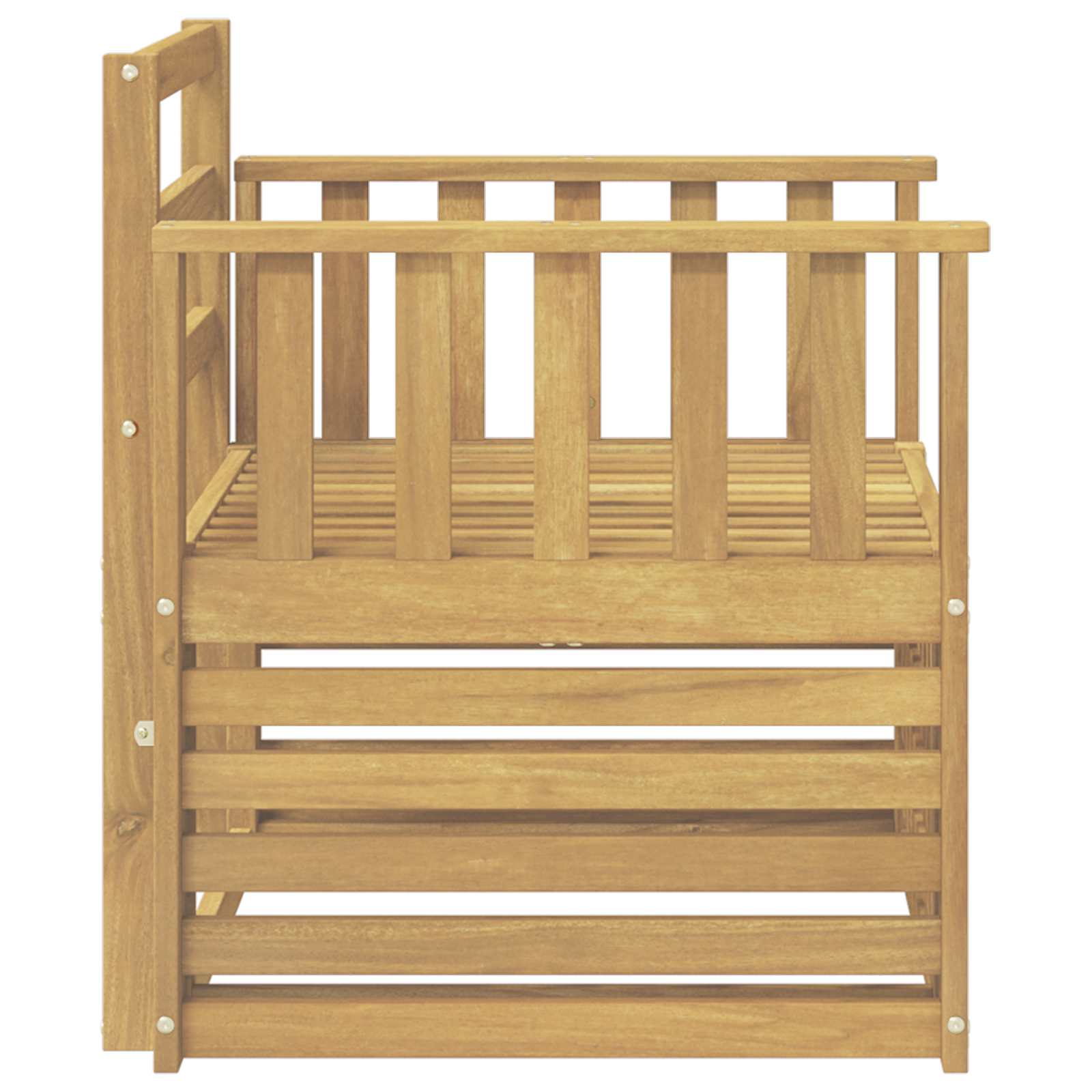 2 Stuk Buiten bankenset Massief Acaciahout Wit image 4