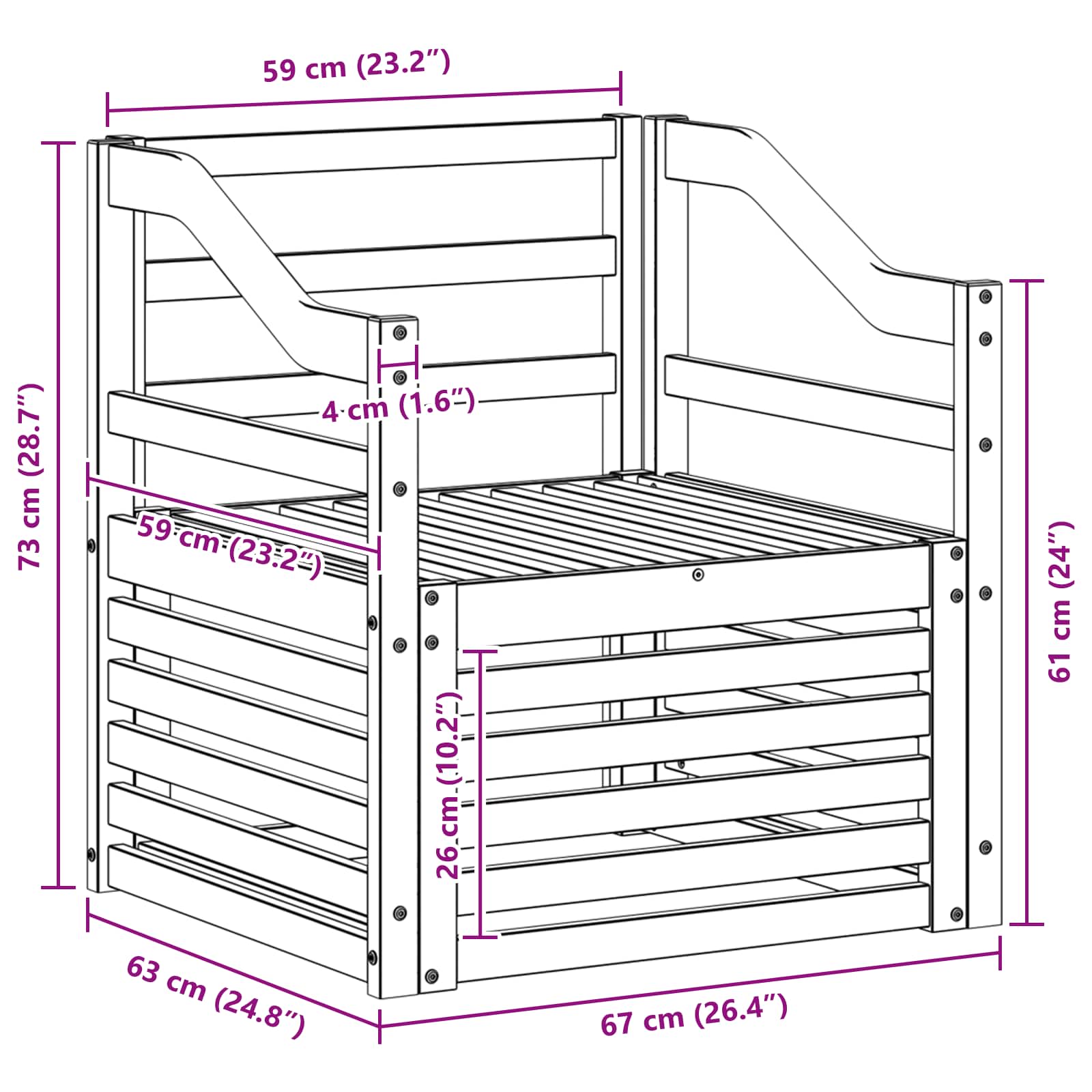 Tuinbank Massief Acaciahout Wit image 8