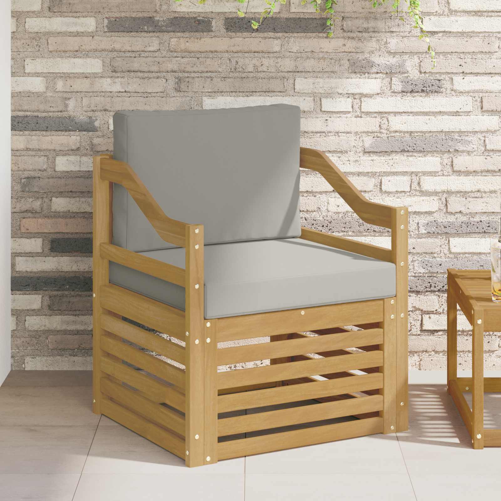 vidaXL Canapea de exterior Poliester Alb