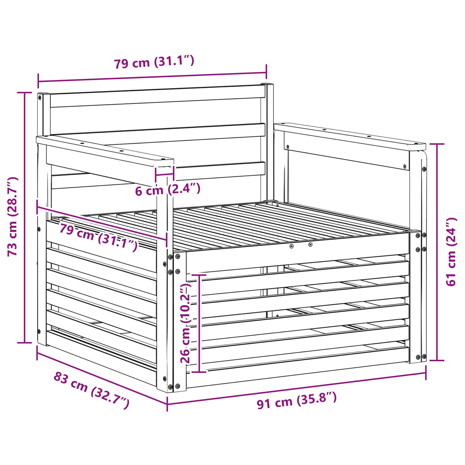 Tuinbank Massief Acaciahout Wit image 8