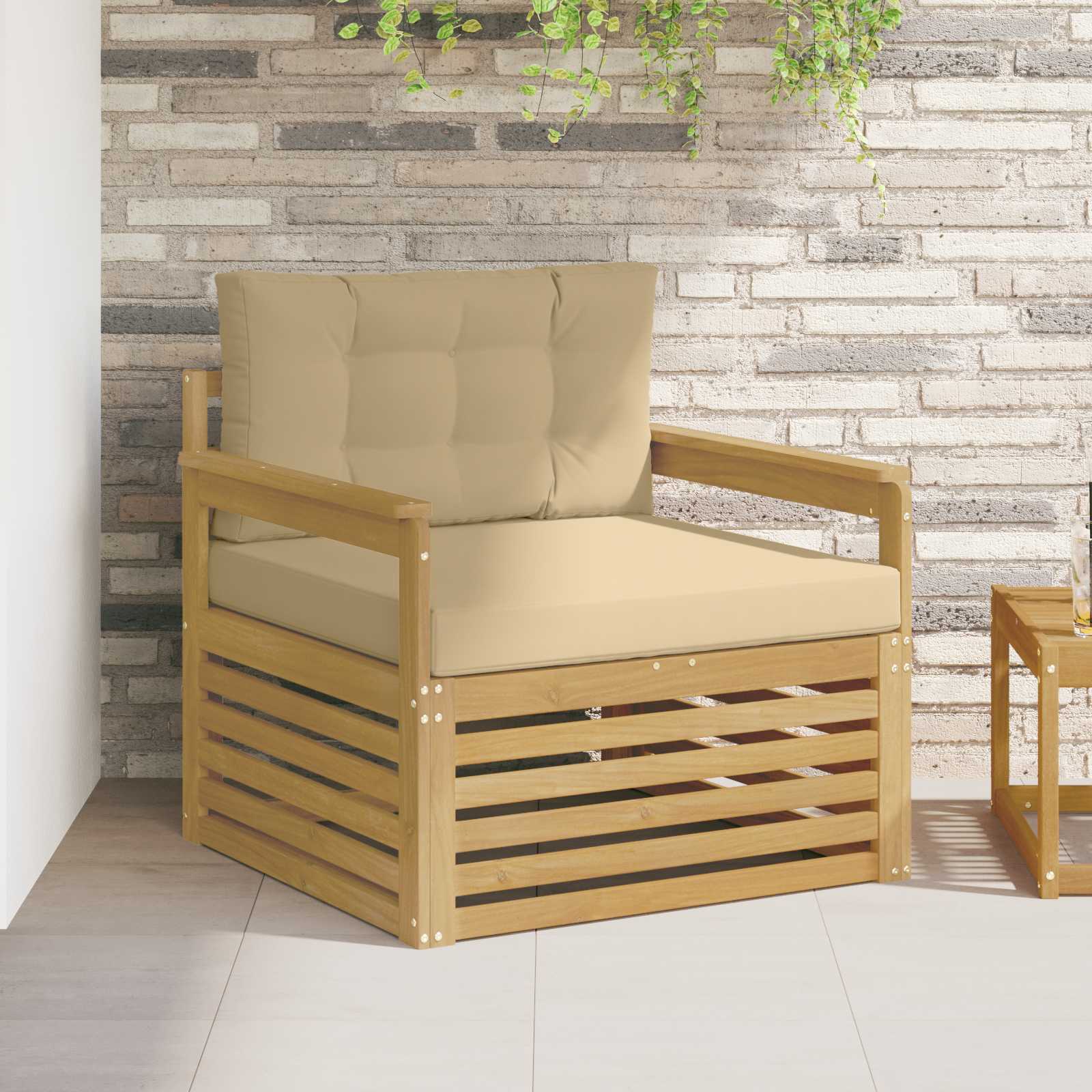 vidaXL Canapea de exterior Poliester Alb