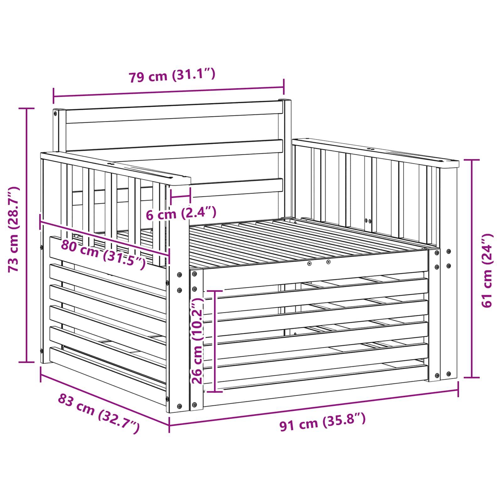 Tuinbank Massief Acaciahout Wit image 8