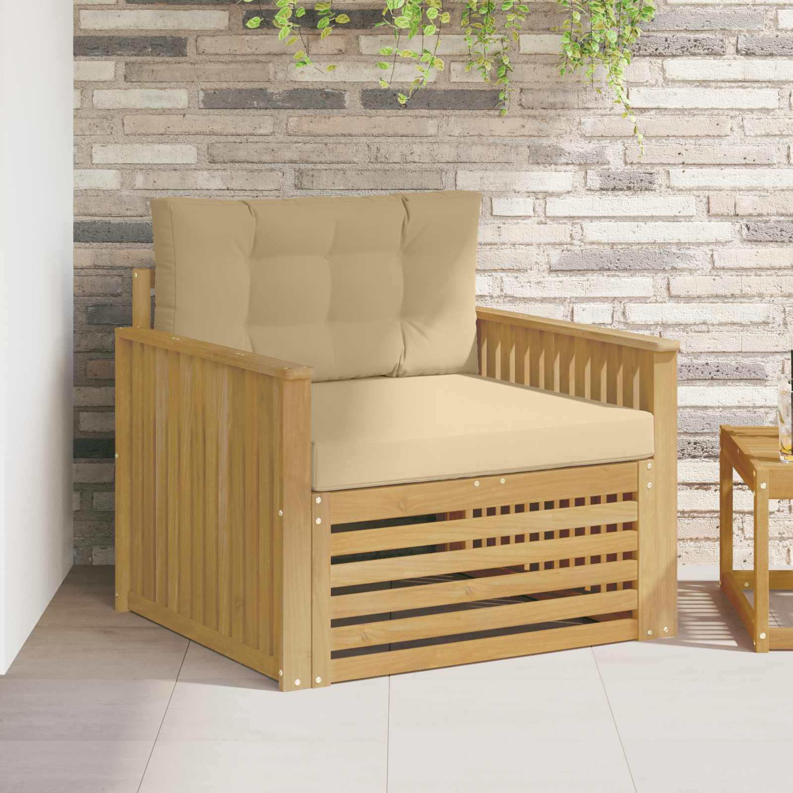 vidaXL Canapea de exterior Poliester Alb