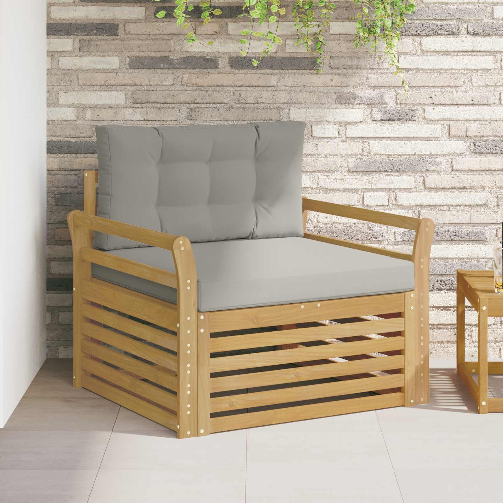 vidaXL Canapea de exterior Poliester Alb