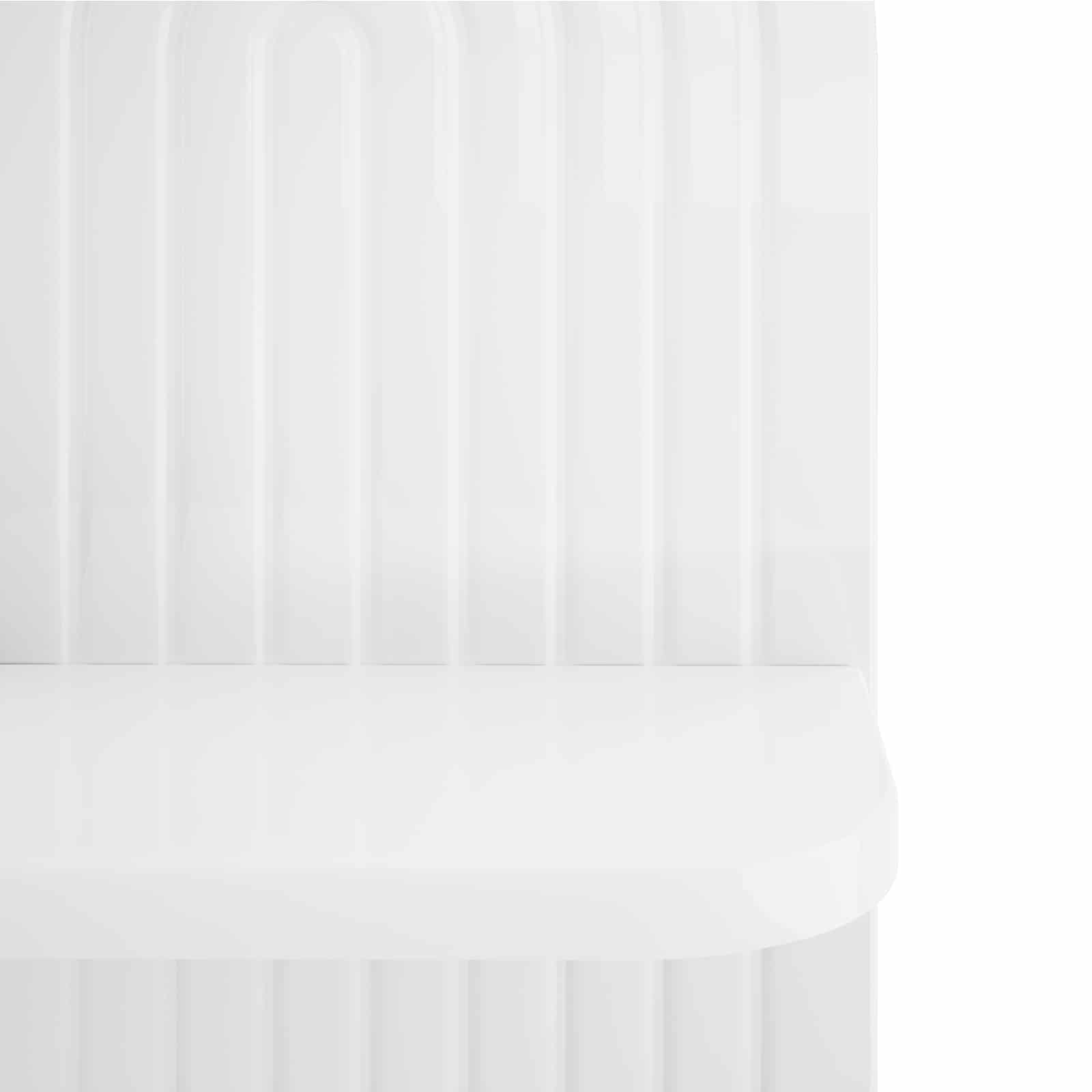Stenska polica 2 kos Bela visok sijaj 23 x 13.5 x 37.5 cm
