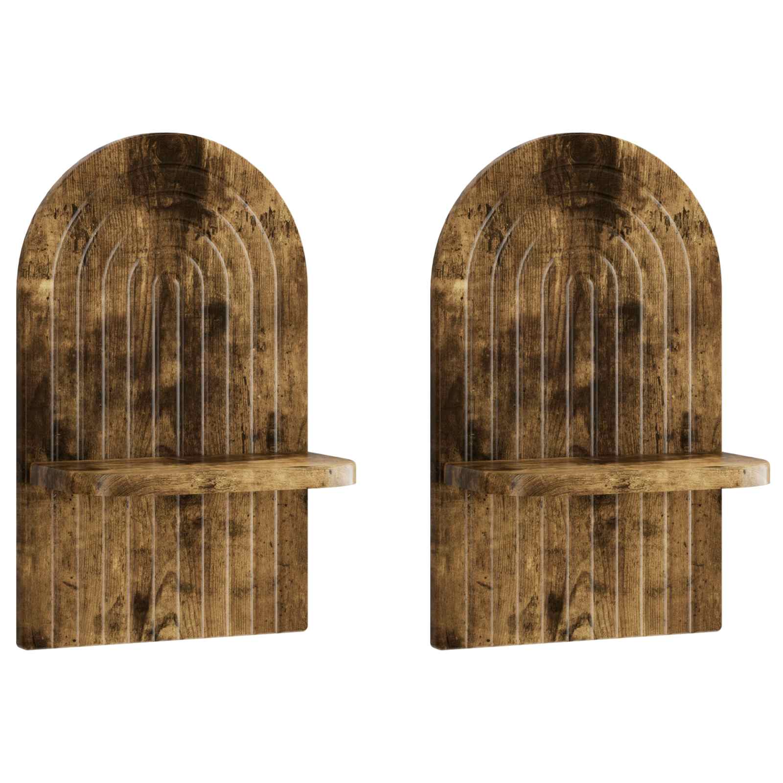 vidaXL Nástěnná polička 2 ks Kouřový dub 23 x 13,5 x 37,5 cm