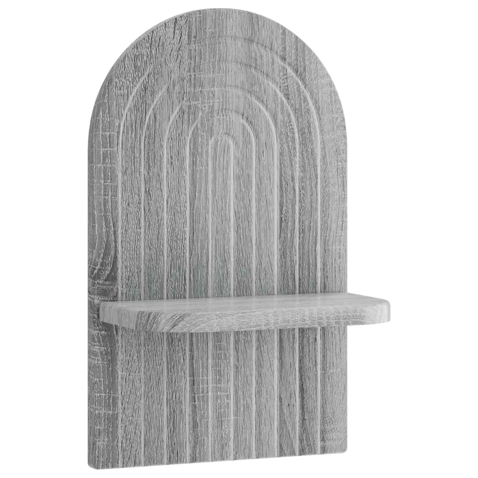 vidaXL - Wandplank - 2 - st - Grijs - Sonoma - 23 - x - 13,5 - x - 37,5 - cm - Bewerkt - hout