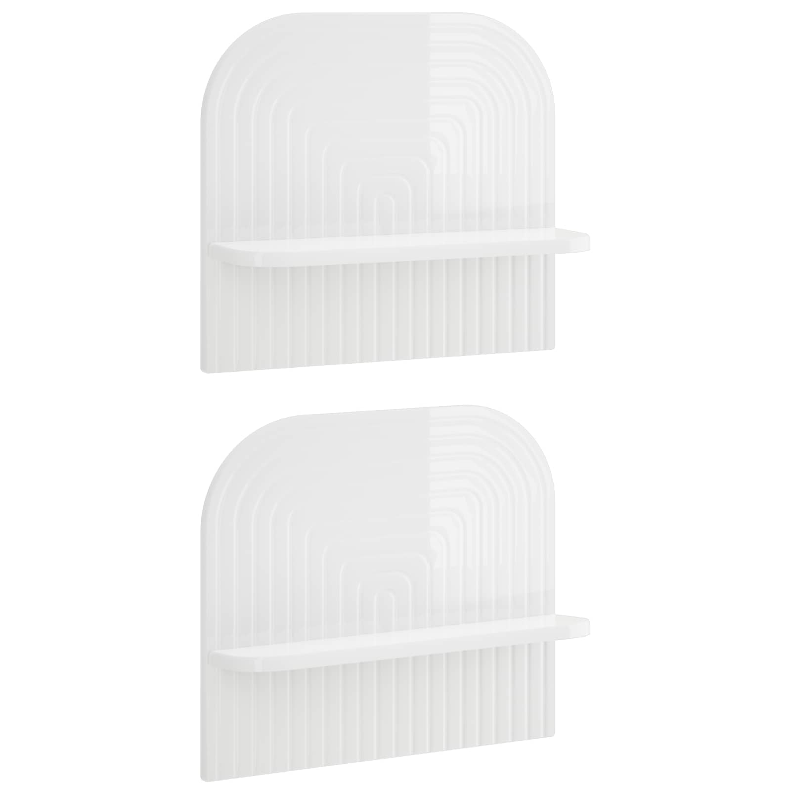 vidaXL Wandplank 2 st Hoogglans Wit 41 x 13.5 x 37.5 cm Bewerkt hout, foto 3