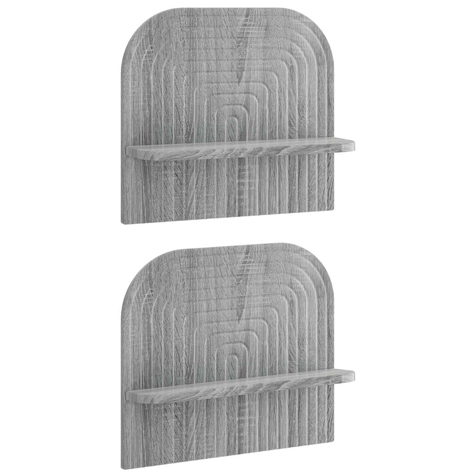 vidaXL Wandplank 2 st Grijs Sonoma 41 x 13.5 x 37.5 cm Bewerkt hout, foto 3