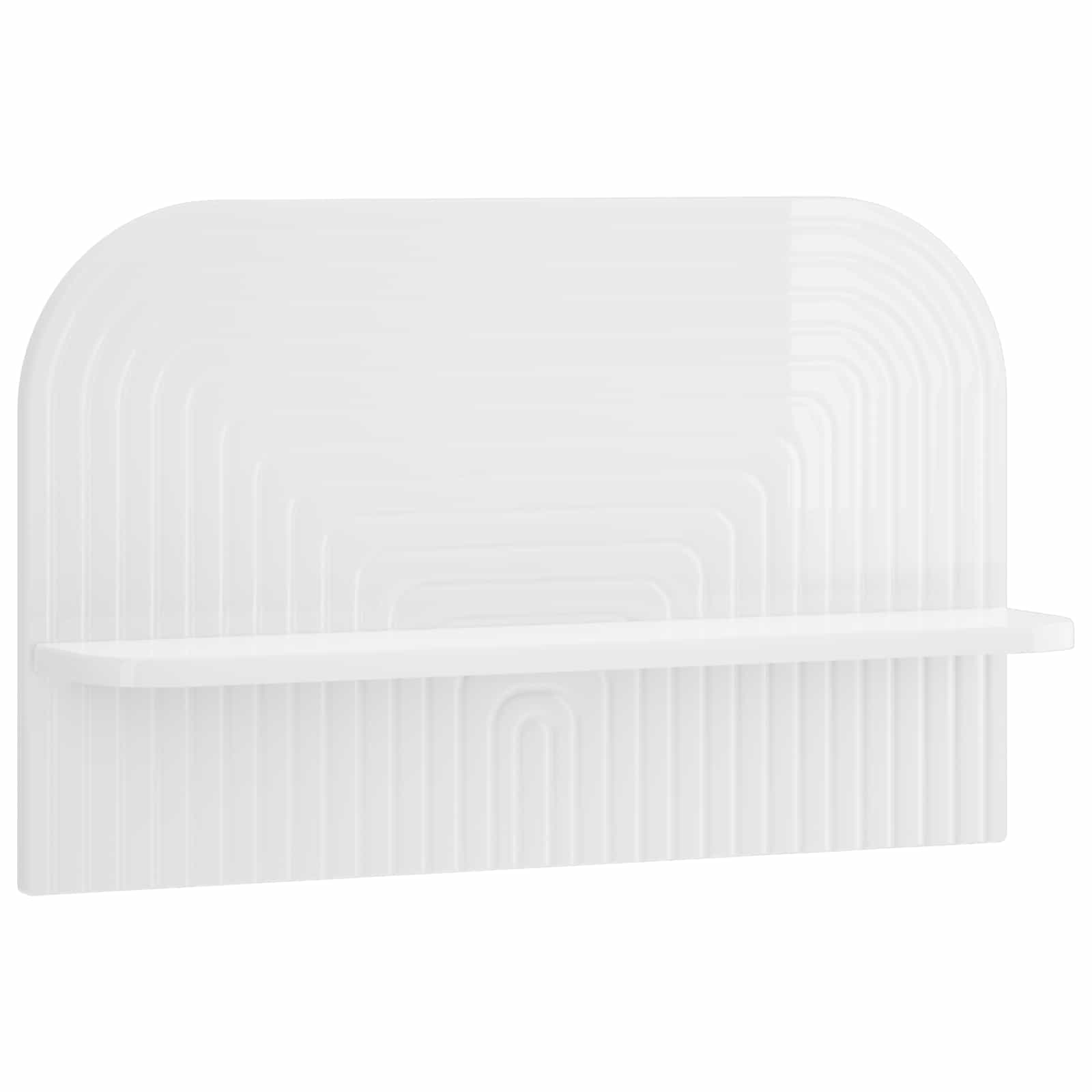Stenska polica 2 kos Bela visok sijaj 60 x 13,5 x 37,5 cm