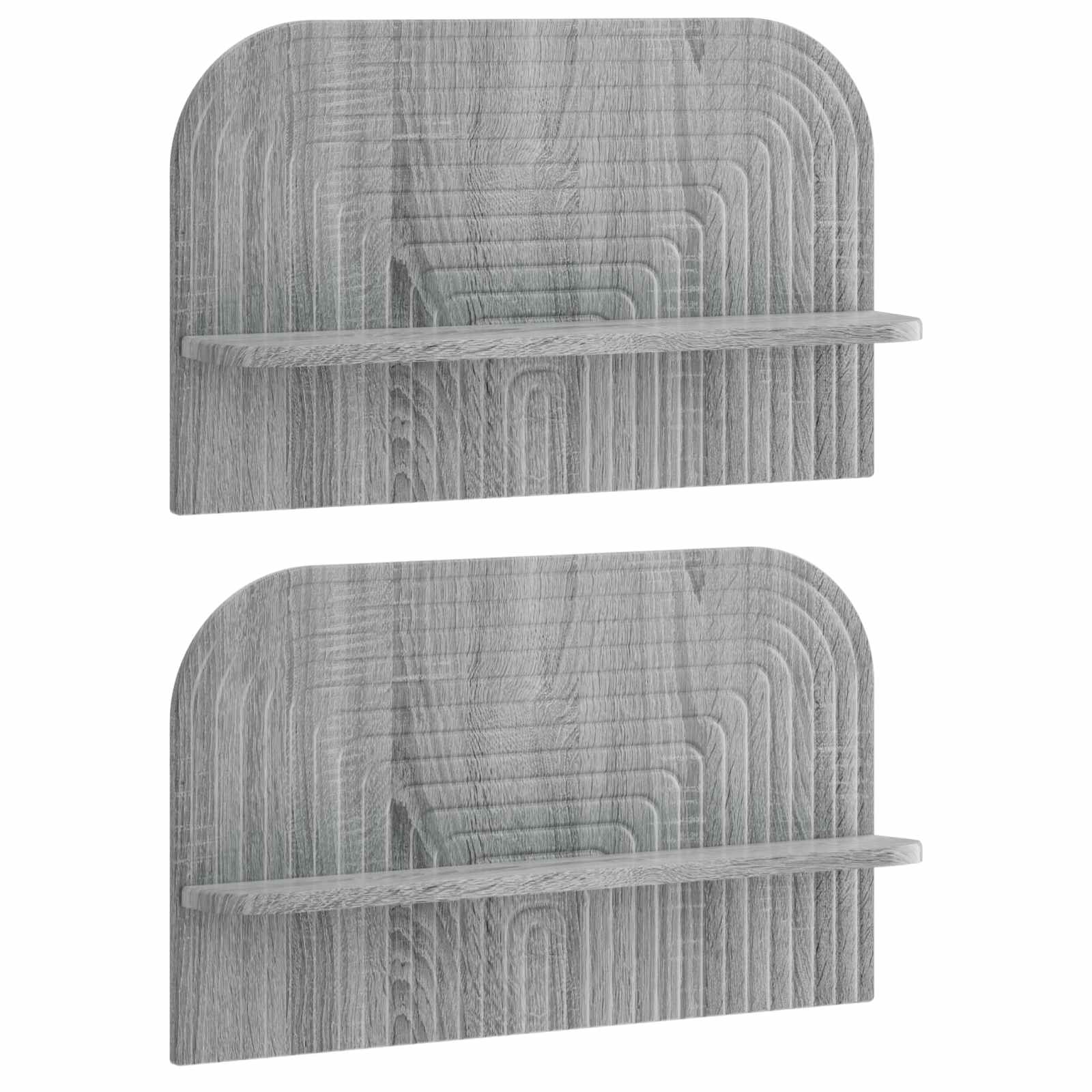 vidaXL Wandplank 2 st Grijs Sonoma 60 x 13.5 x 37.5 cm Bewerkt hout, foto 3