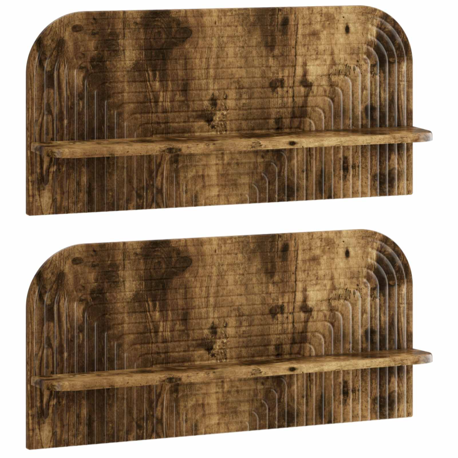 vidaXL Wandplank 2 st Gerookt eiken 80.5 x 13.5 x 37.5 cm Bewerkt hout, foto 3