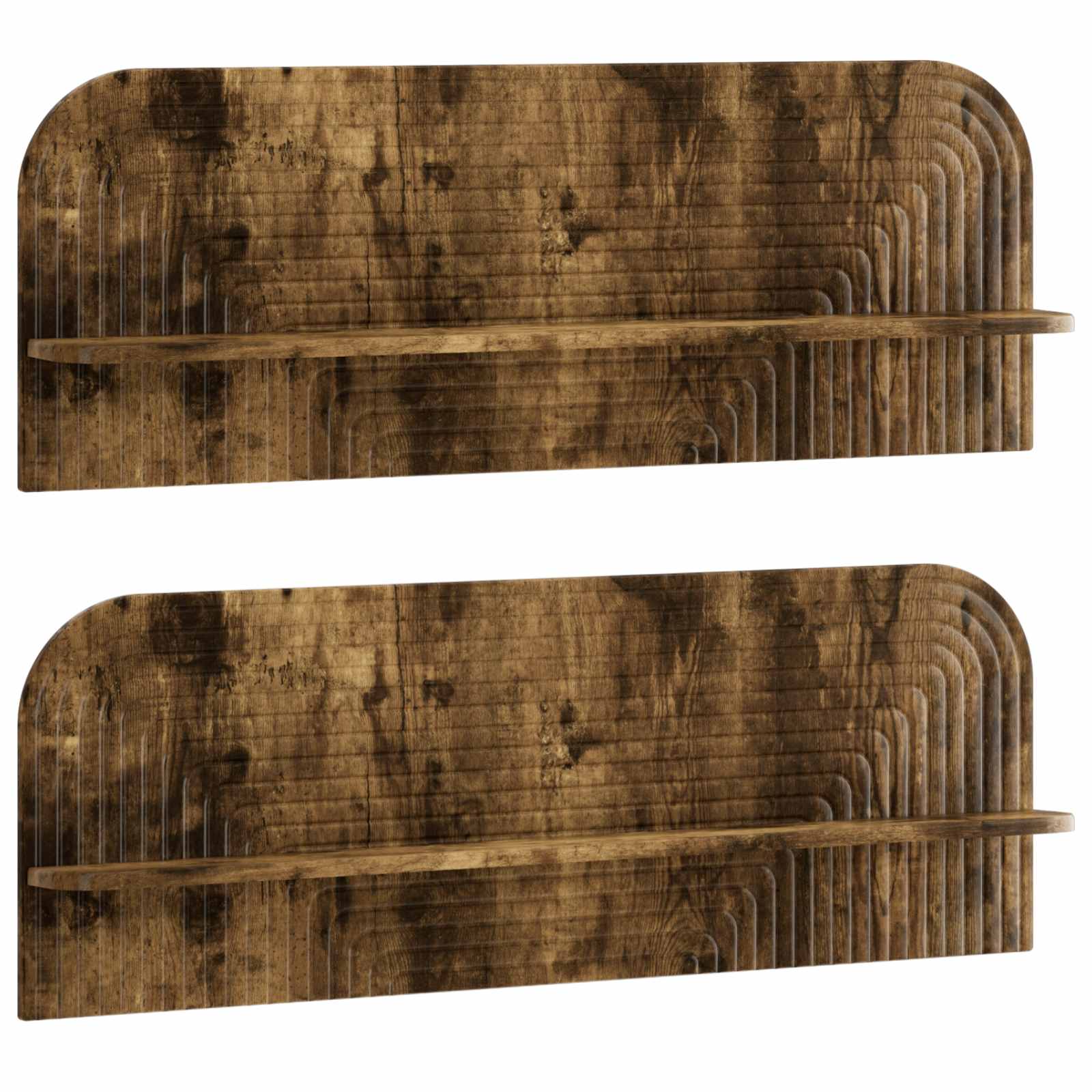 vidaXL Wandplank 2 st Gerookt eiken 102 x 13,5 x 37,5 cm Bewerkt hout, foto 3