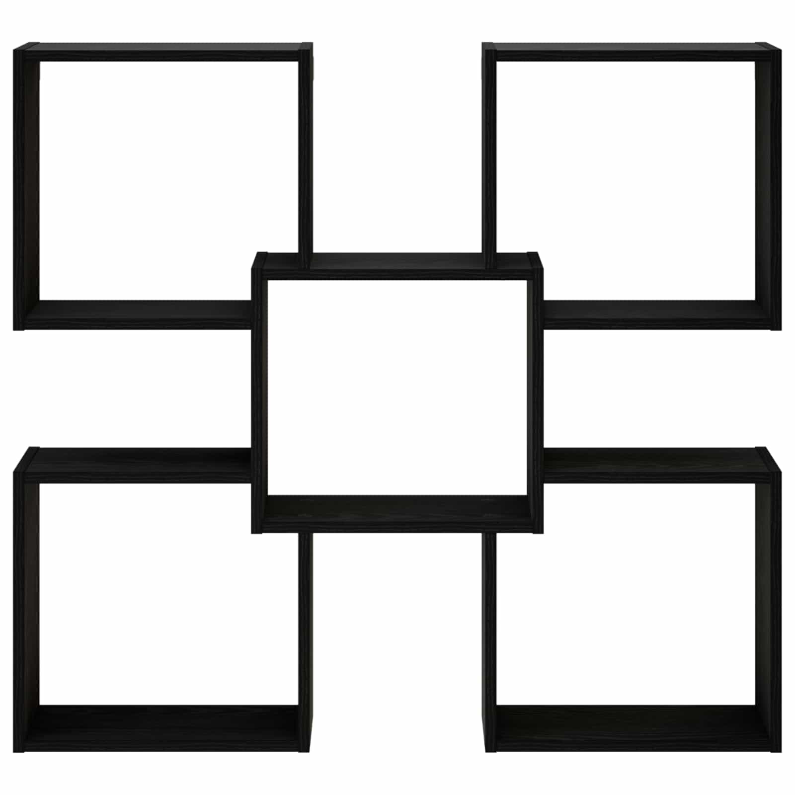vidaXL - Wandplank - Zwart - 99,5 - x - 17 - x - 91 - cm - Bewerkt - hout