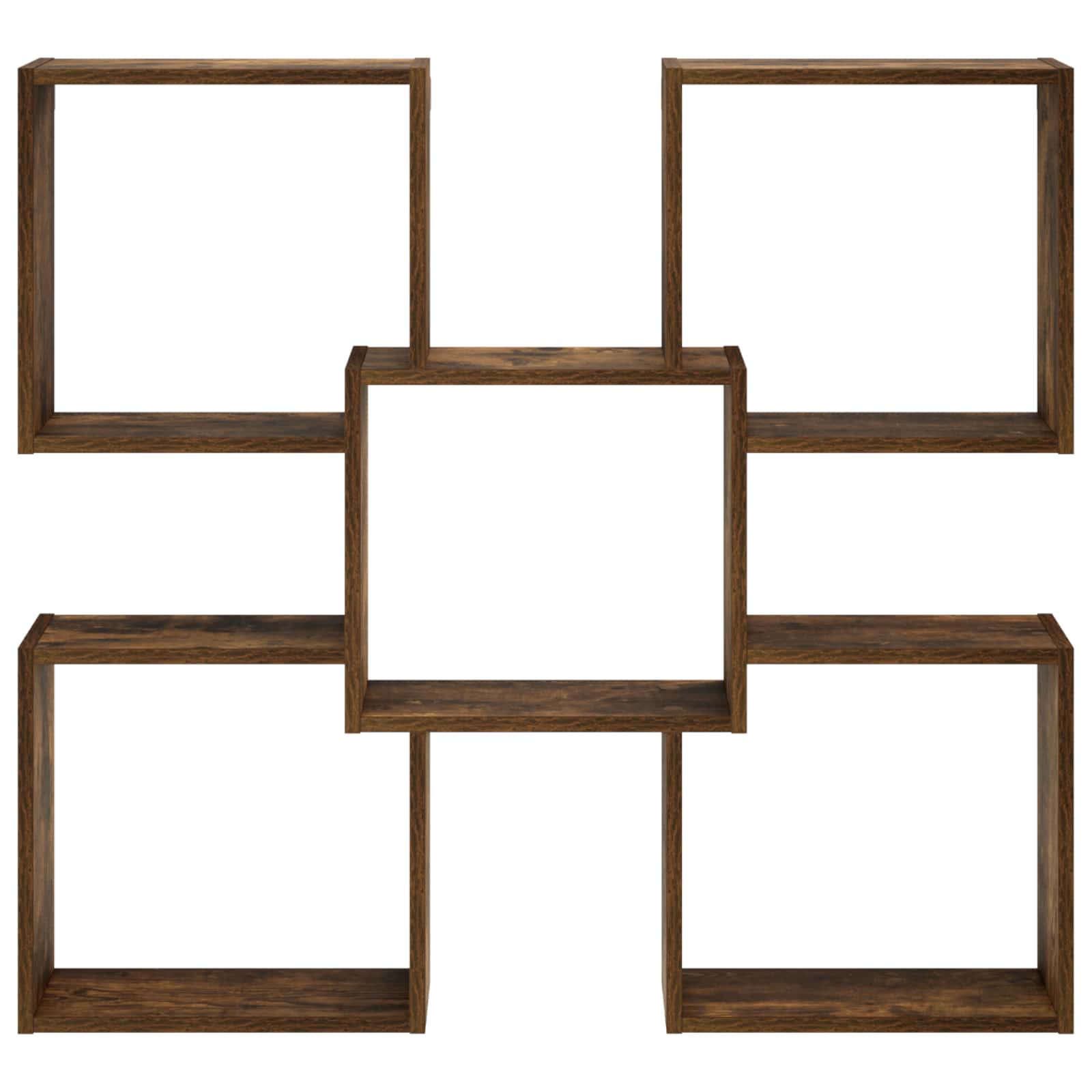 vidaXL - Wandplank - Gerookt - eiken - 99,5 - x - 17 - x - 91 - cm - Bewerkt - hout