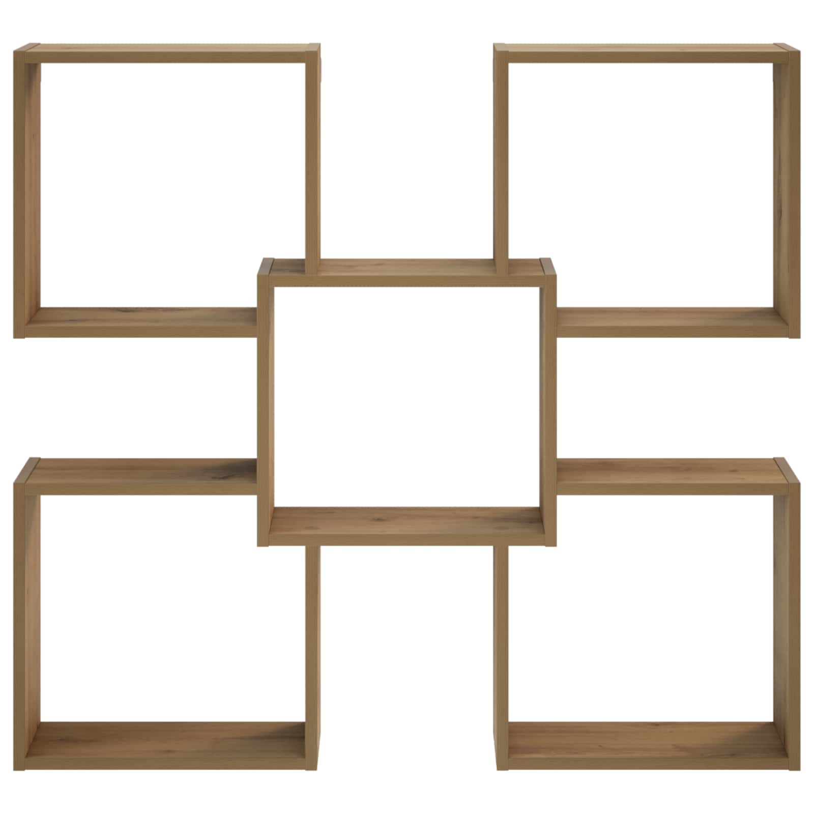 vidaXL - Wandplank - Artisanaal - eiken - 99,5 - x - 17 - x - 91 - cm - Bewerkt - hout