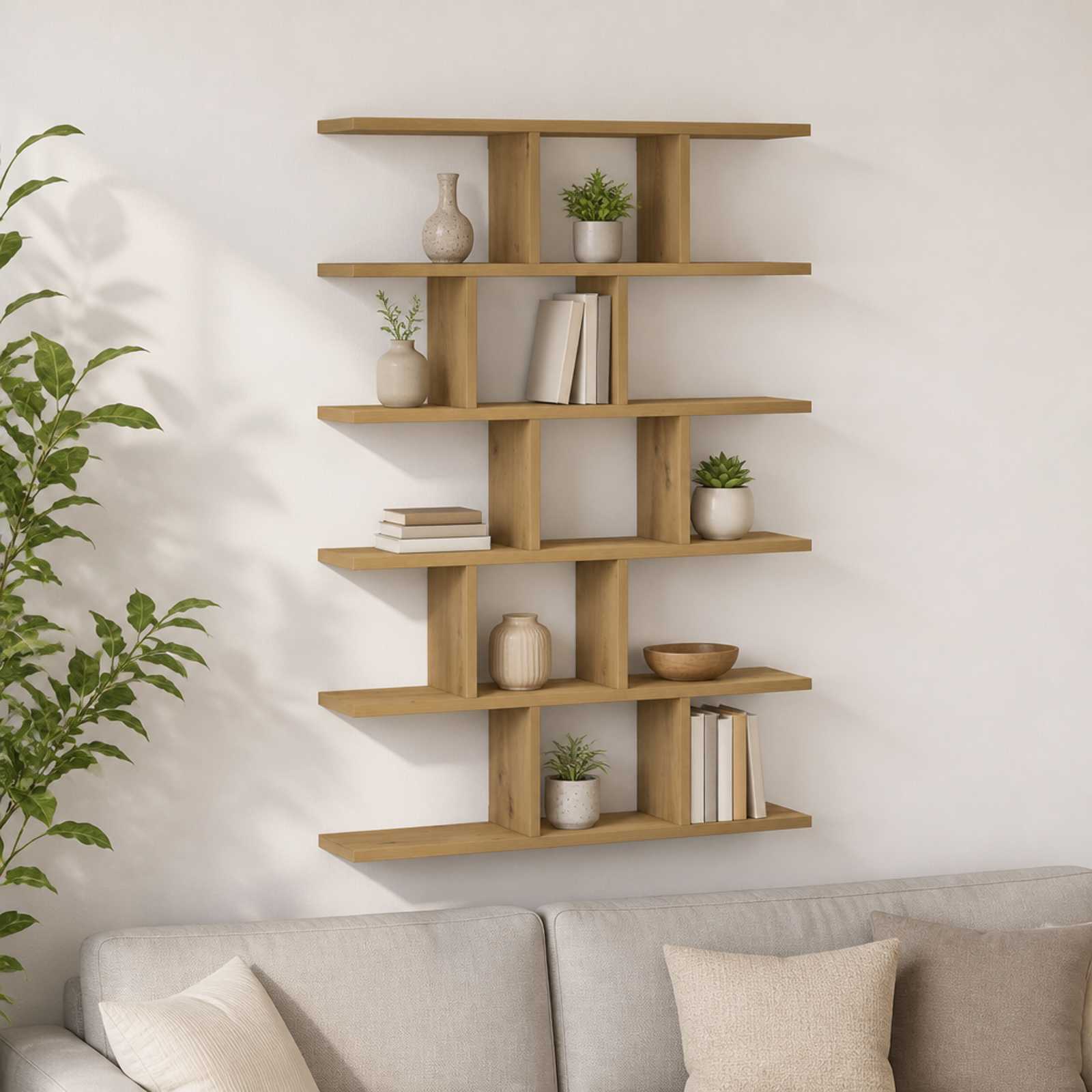 vidaXL Vegghylle Artisan eik 70 x 17 x 101 cm Konstruert tre