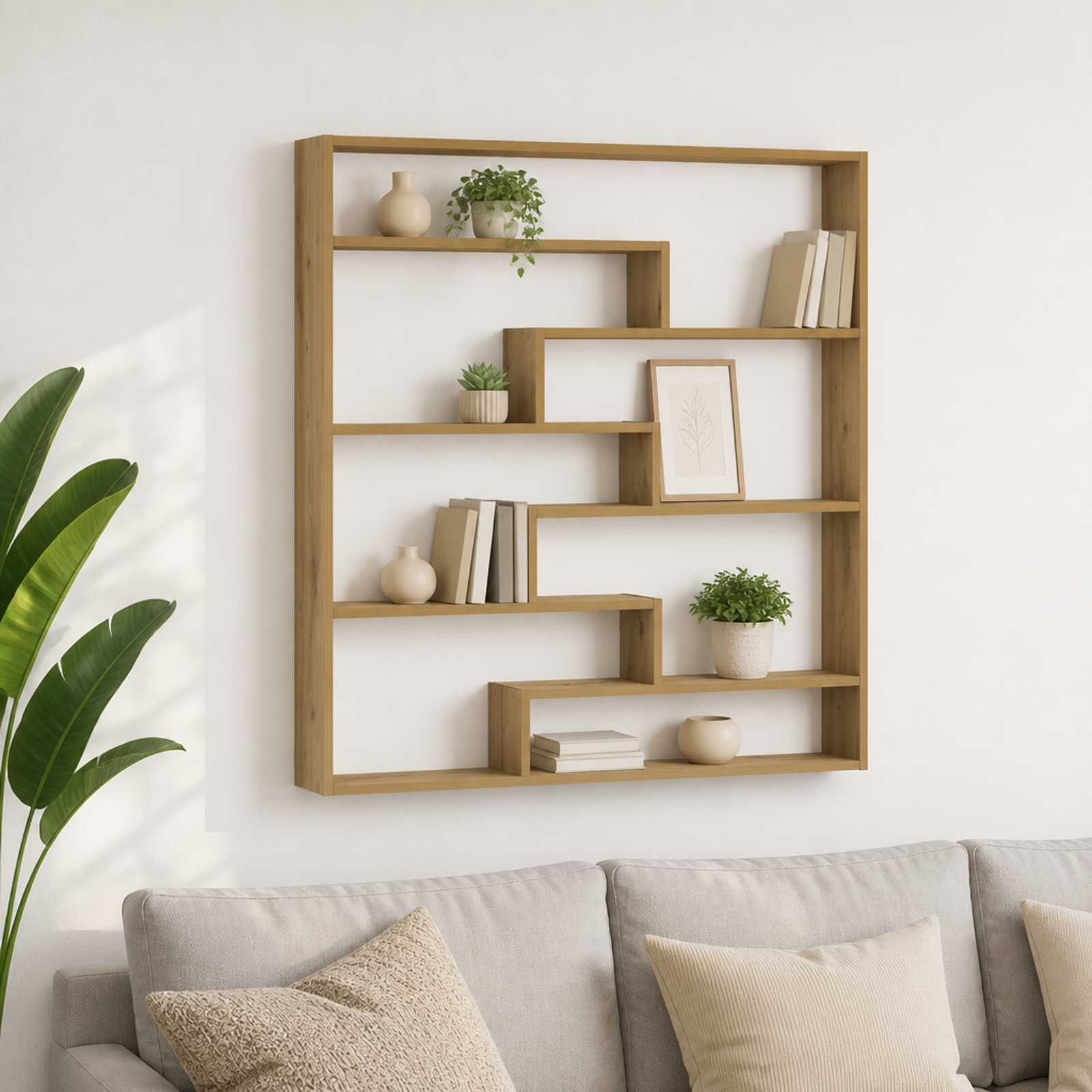 Stenska polica Artisan hrast 103 x 17 x 102 cm Inženirski les