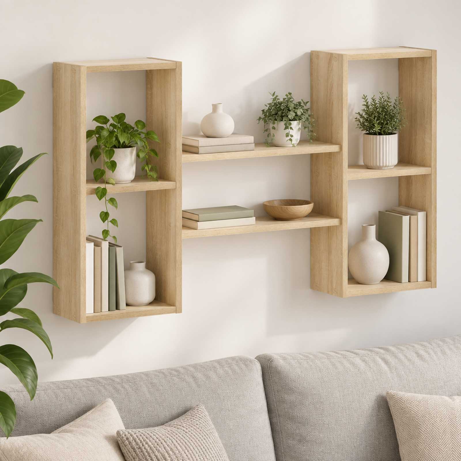 vidaXL Vegghylle Sonoma eik 102 x 17 x 59 cm Konstruert tre