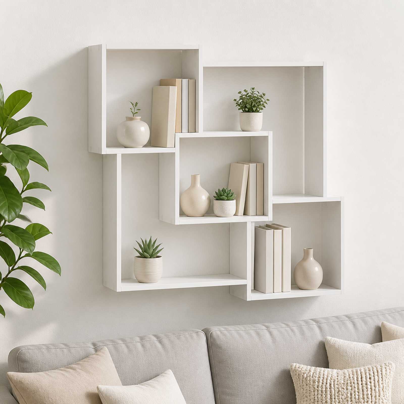 vidaXL Vegghylle Hvit 98 x 17 x 91 cm Konstruert tre