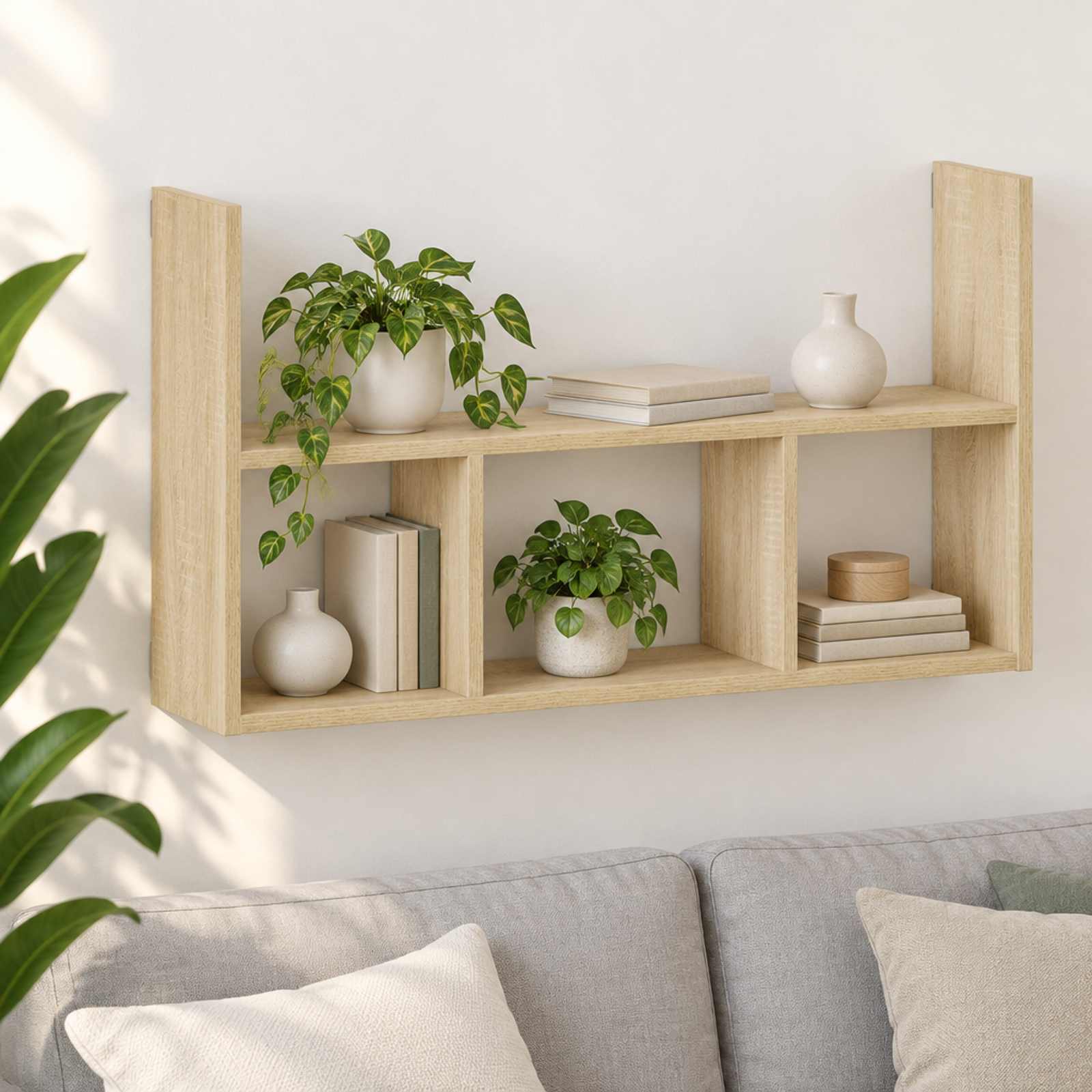 vidaXL Vegghylle Sonoma eik 78,5 x 17 x 45 cm Konstruert tre