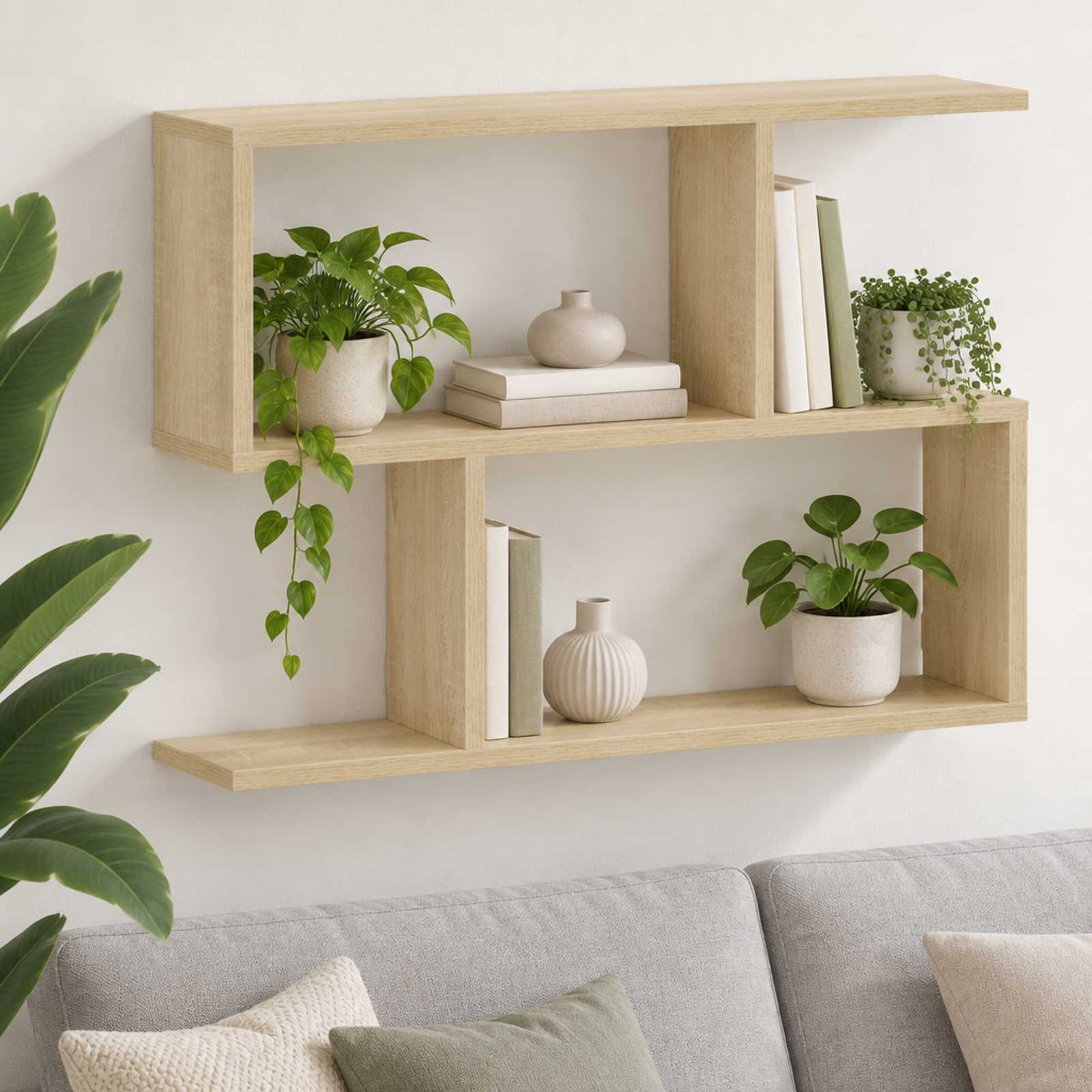 Wandplank Sonoma Eiken 72 x 17 x 55.5 cm Bewerkt hout