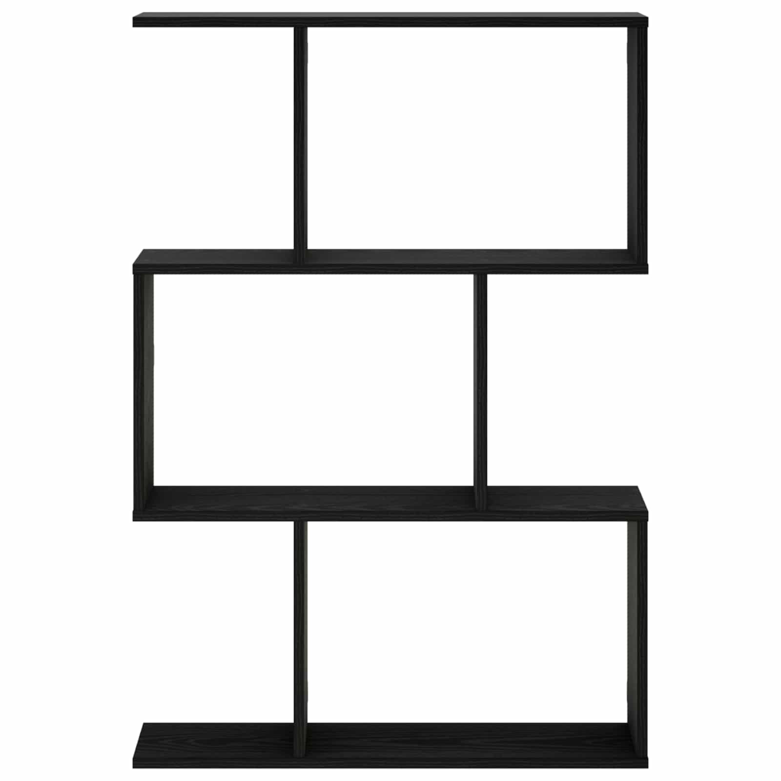 vidaXL - Wandplank - Zwart - eiken - 72 - x - 17 - x - 105 - cm - Bewerkt - hout
