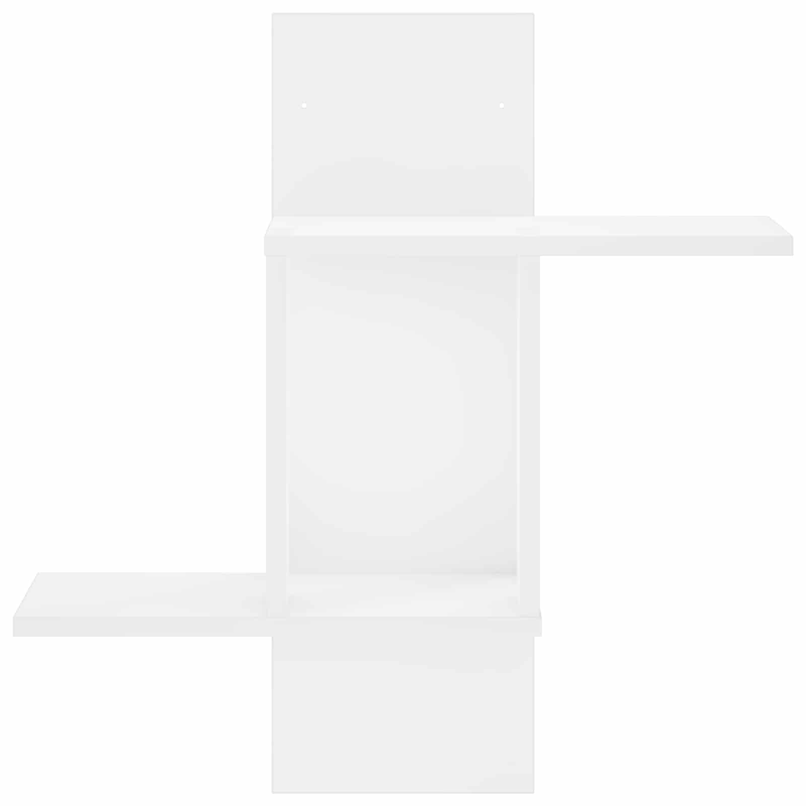 vidaXL - Wandplank - Wit - 59 - x - 17 - x - 63 - cm - Bewerkt - hout