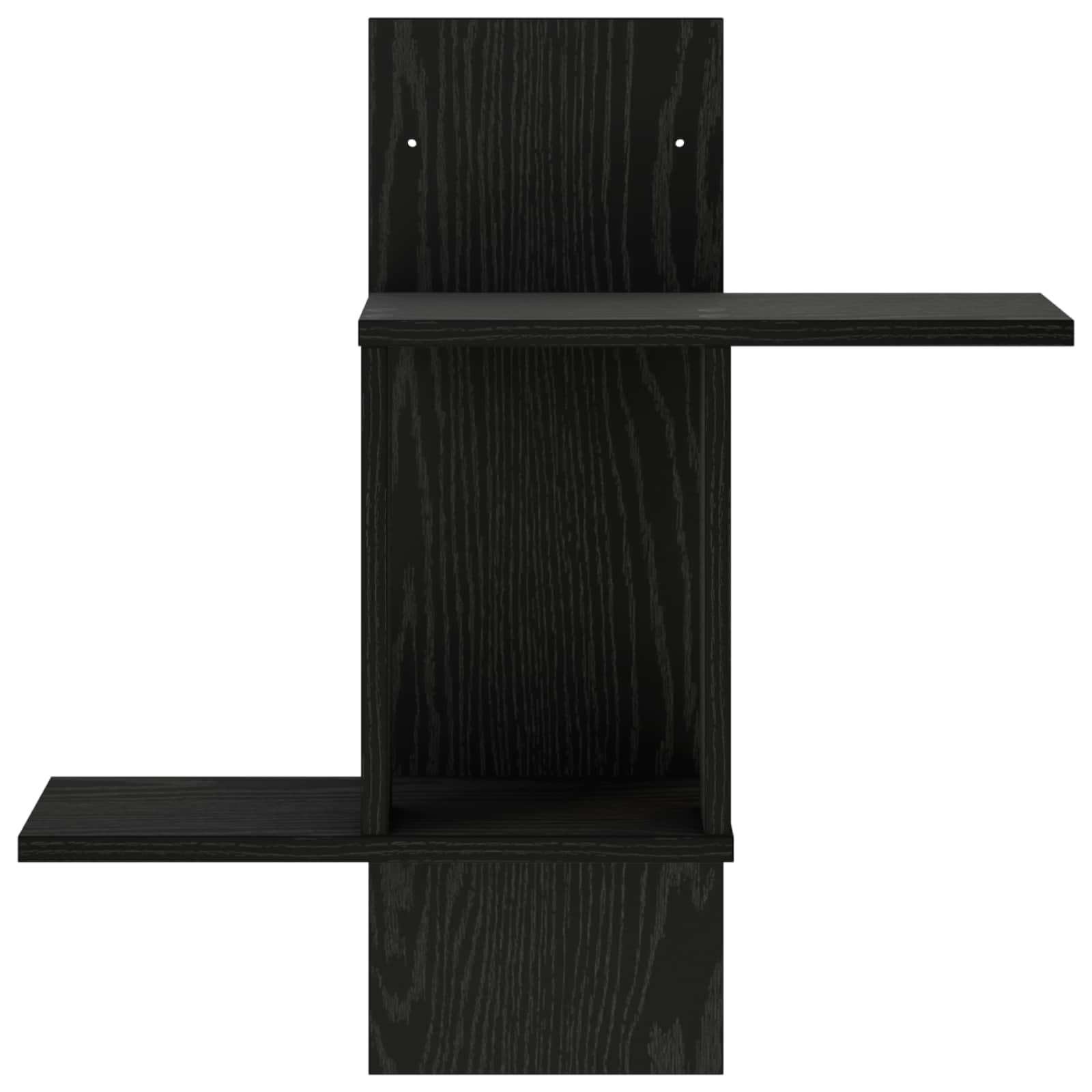 vidaXL - Wandplank - Zwart - eiken - 59 - x - 17 - x - 63 - cm - Bewerkt - hout