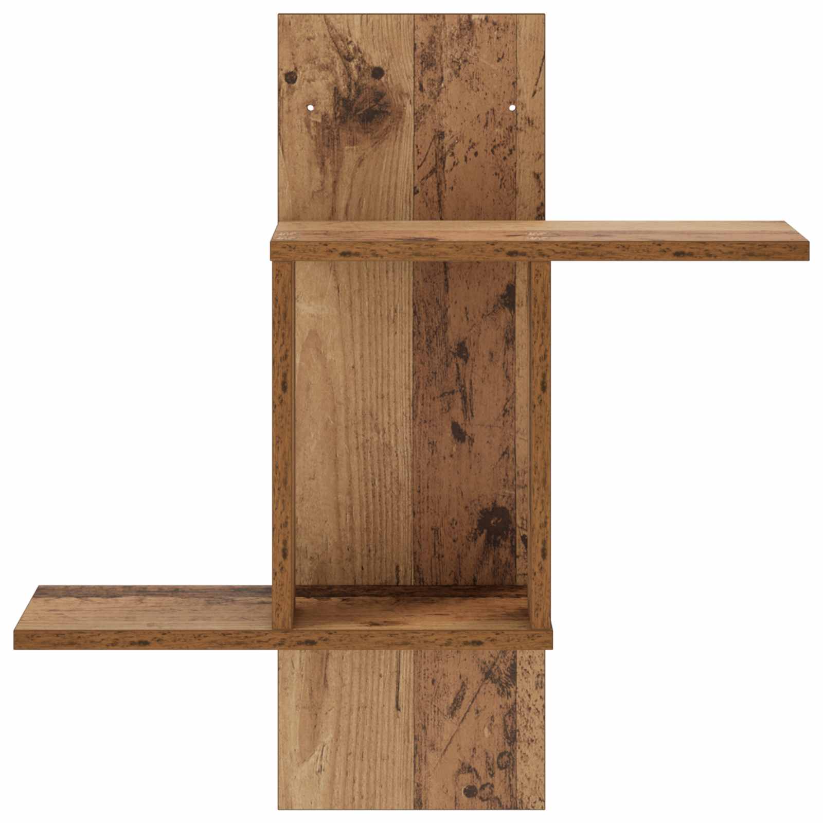 vidaXL - Wandplank - Oud - hout - 59 - x - 17 - x - 63 - cm - Bewerkt - hout