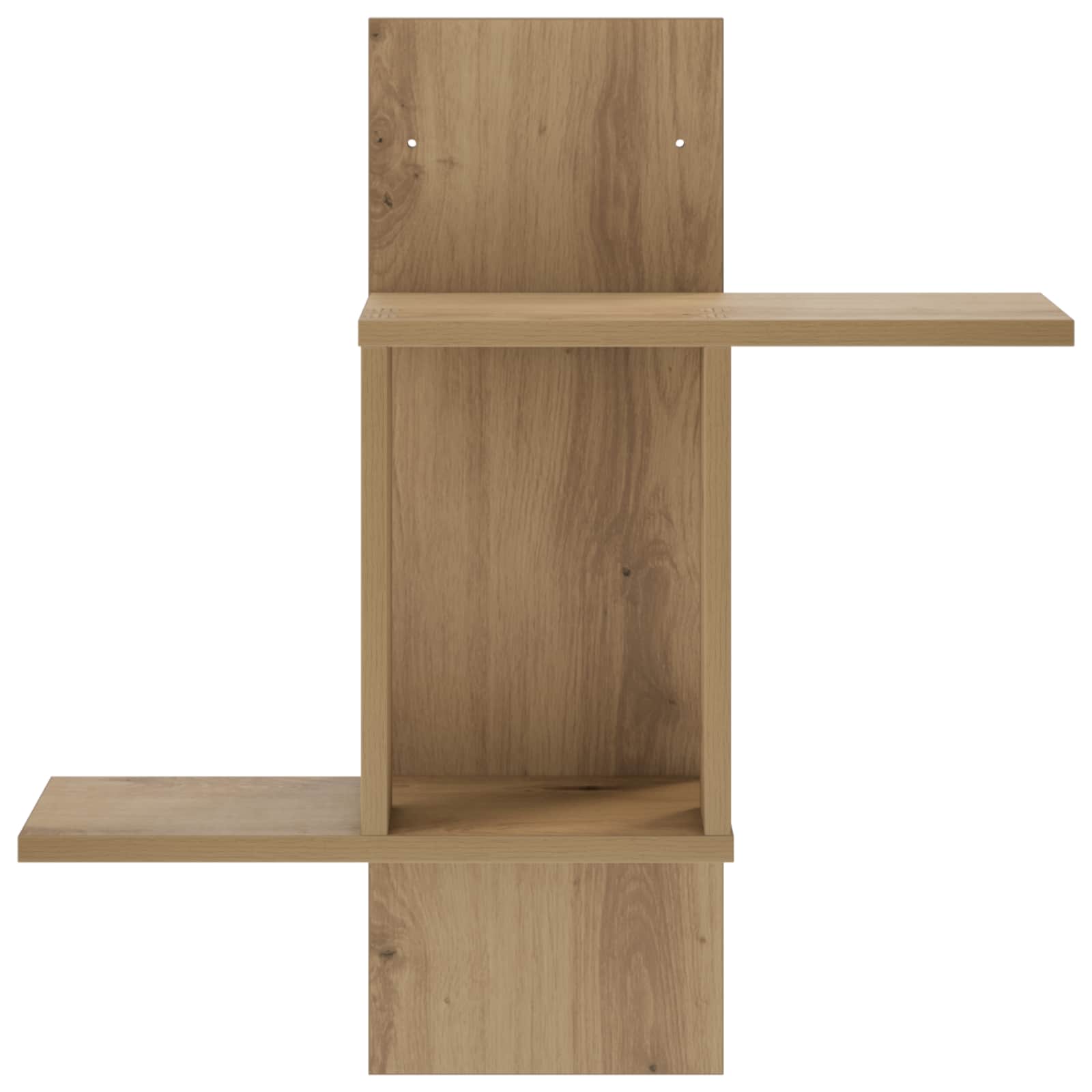 vidaXL - Wandplank - Artisanaal - eiken - 59 - x - 17 - x - 63 - cm - Bewerkt - hout