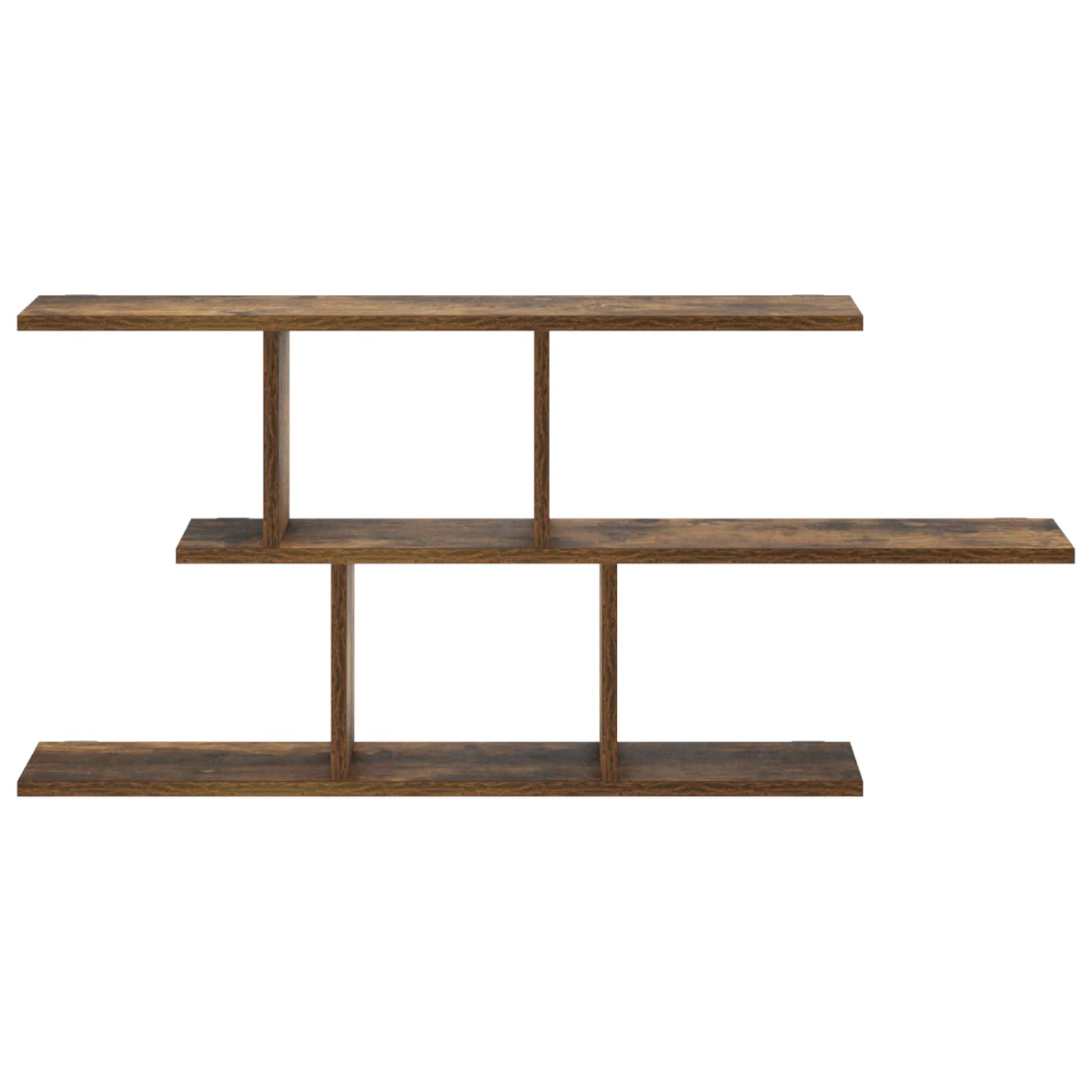 vidaXL - Wandplank - Gerookt - eiken - 100 - x - 17 - x - 45,5 - cm - Bewerkt - hout