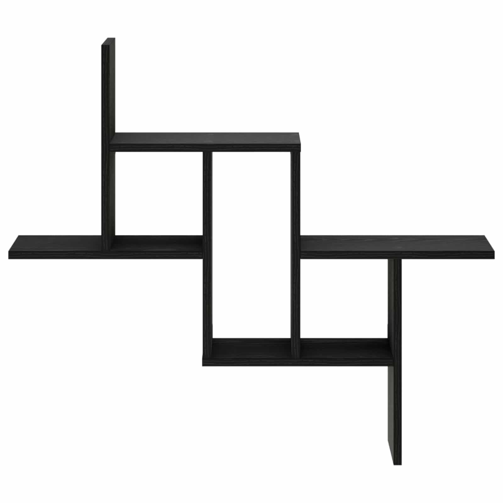 vidaXL - Wandplank - Zwart - eiken - 87 - x - 17 - x - 75 - cm - Bewerkt - hout