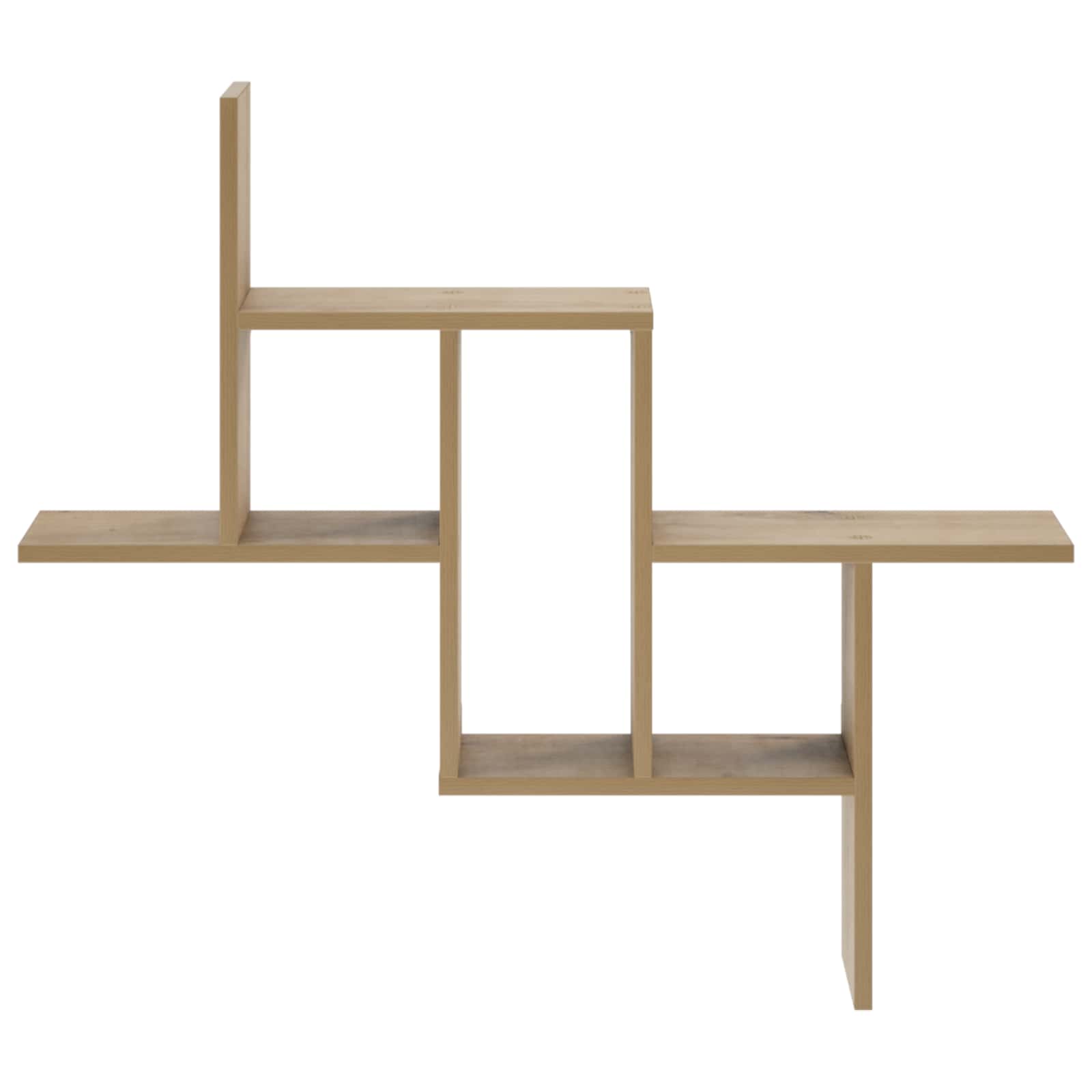 vidaXL - Wandplank - Artisanaal - eiken - 87 - x - 17 - x - 75 - cm - Bewerkt - hout