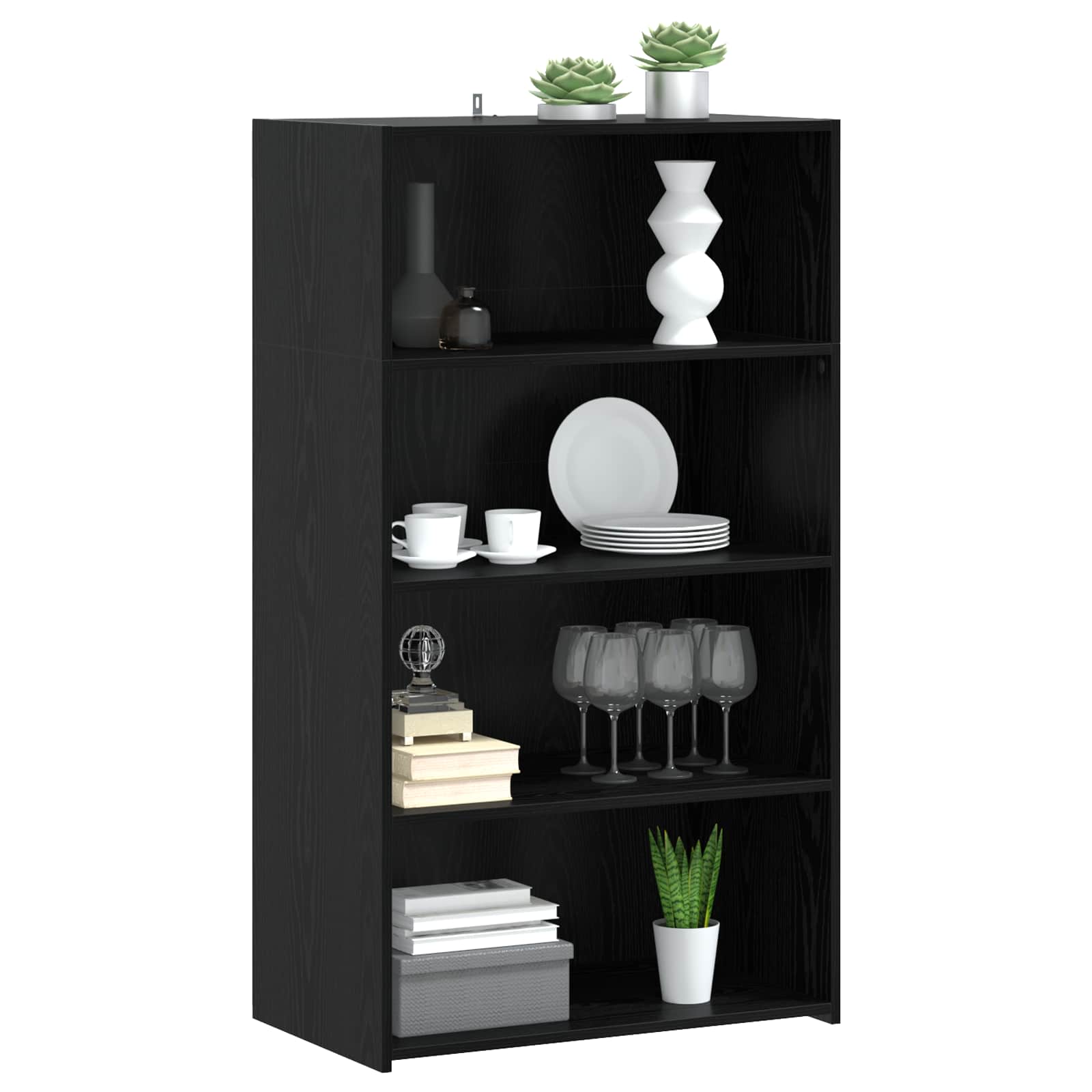 Visoka komoda Črni hrast 70 x 41 x 124 cm Inženirski les