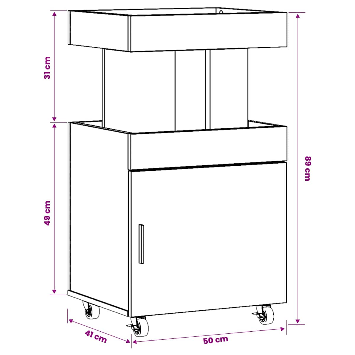 Barvogn 50 x 41 x 89 cm Konstrueret træ - Billede 9