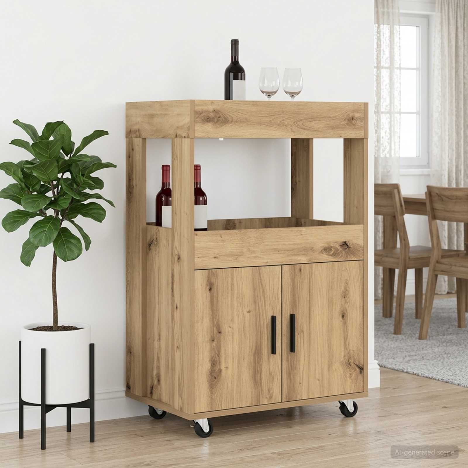 Бар Карт Дъб артизан 60 x 39,5 x 89 см Инженерна дървесина